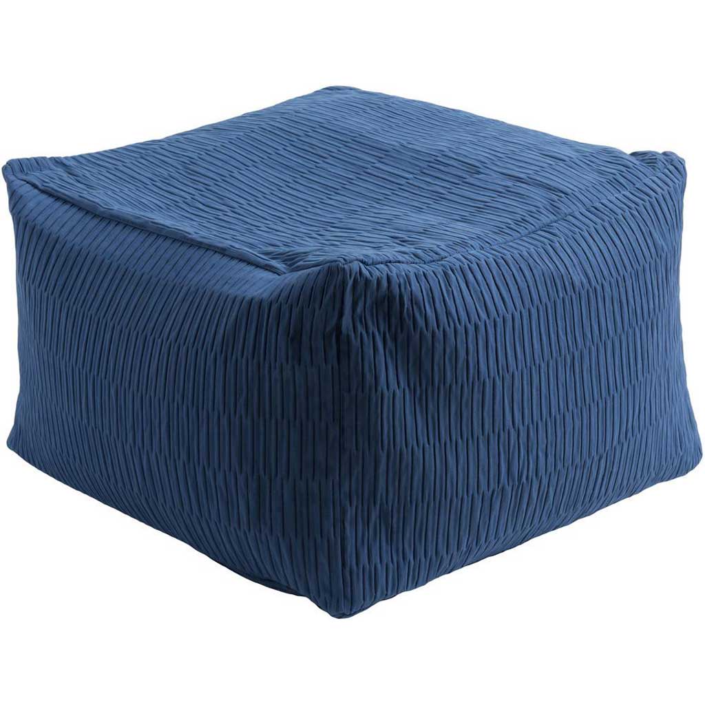 Caplin Solid Cobalt Cube Pouf