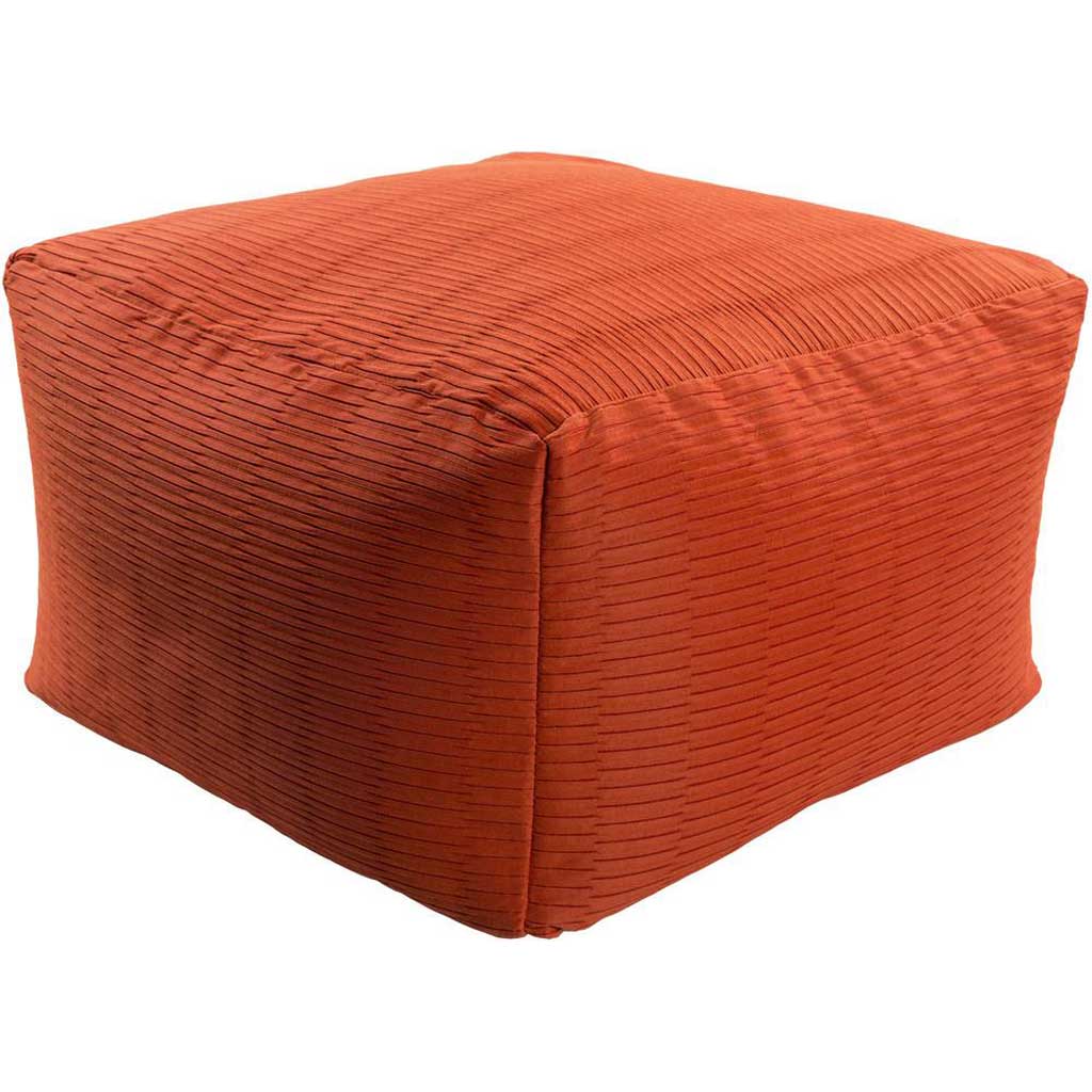Caplin Solid Red Cube Pouf