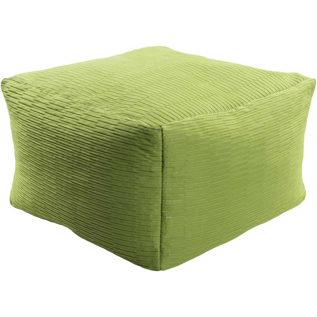 Caplin Solid Green Cube Pouf
