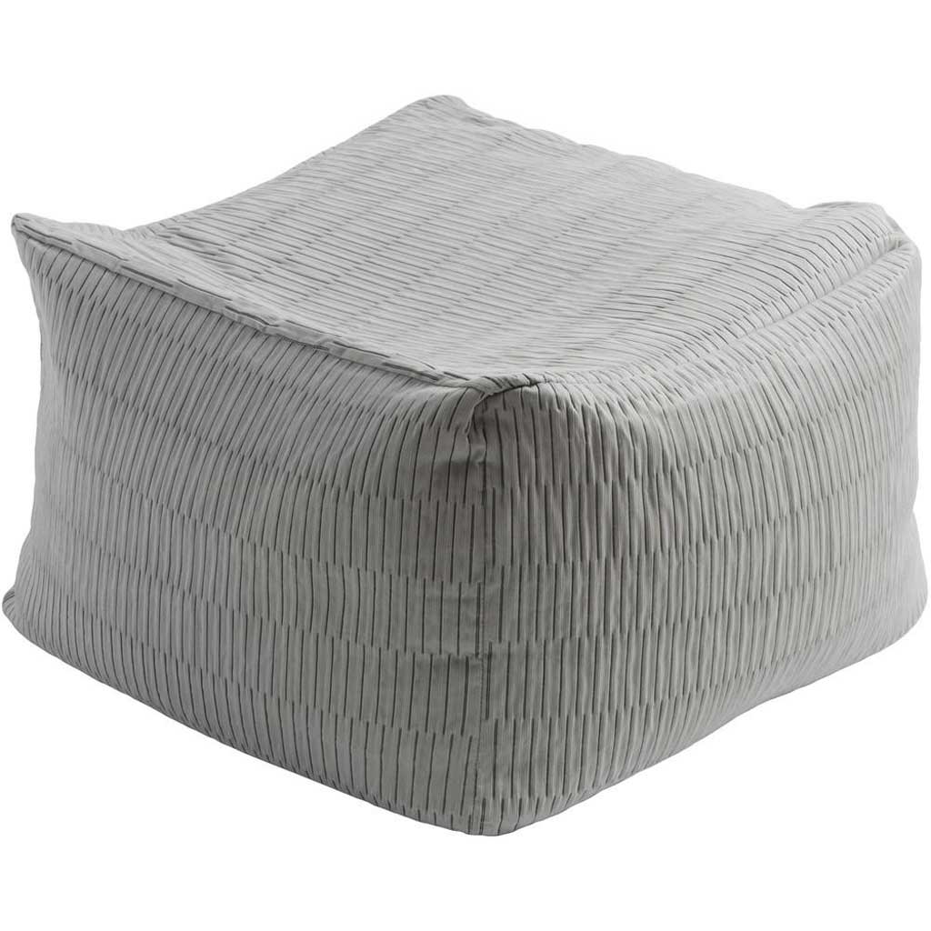 Caplin Solid Gray Cube Pouf