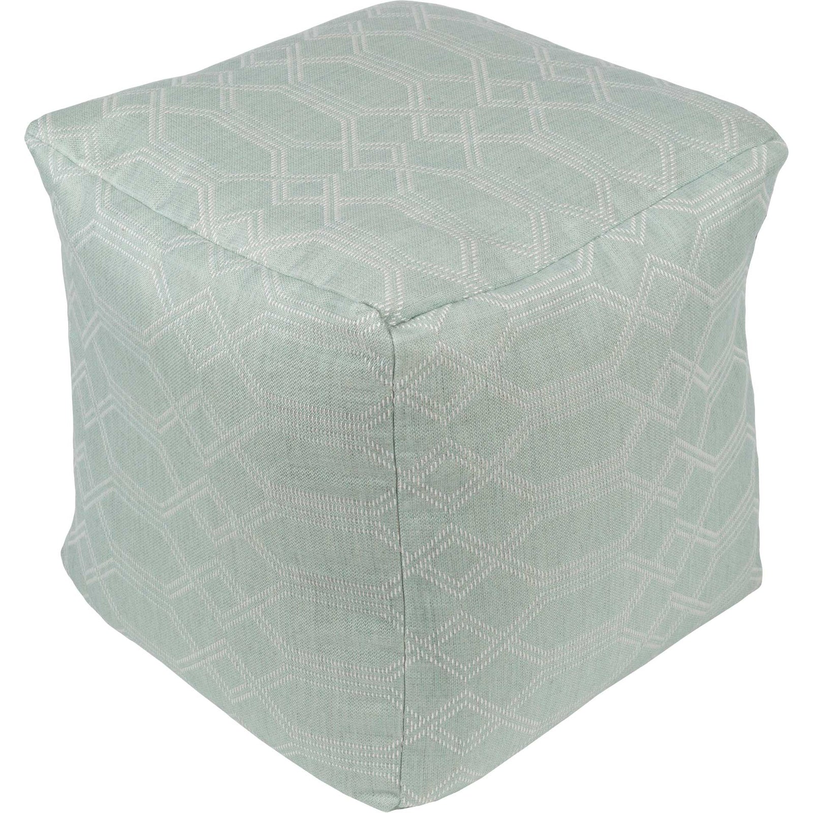 Crystal Pouf Sea Foam/Ivory