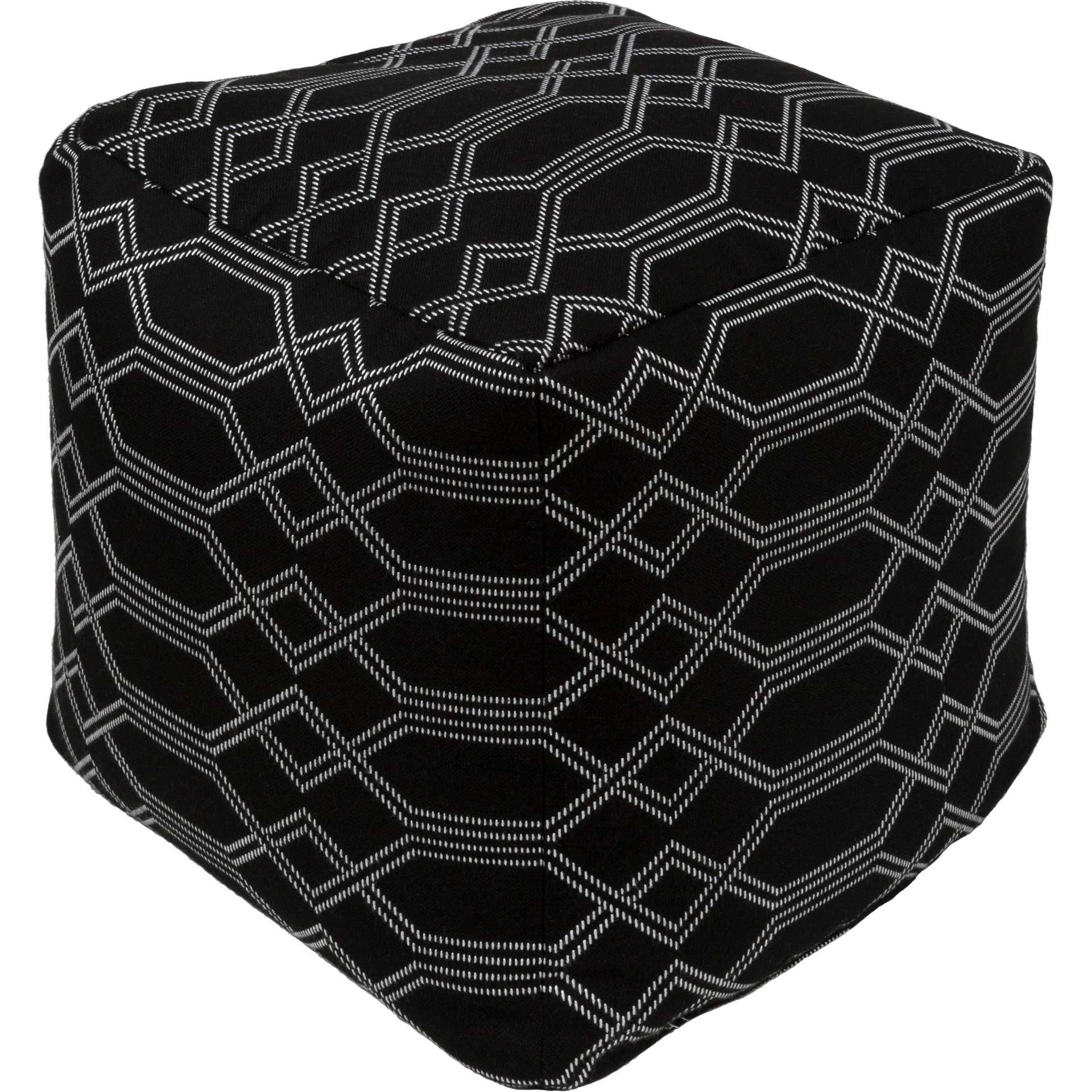 Crystal Pouf Black/Ivory