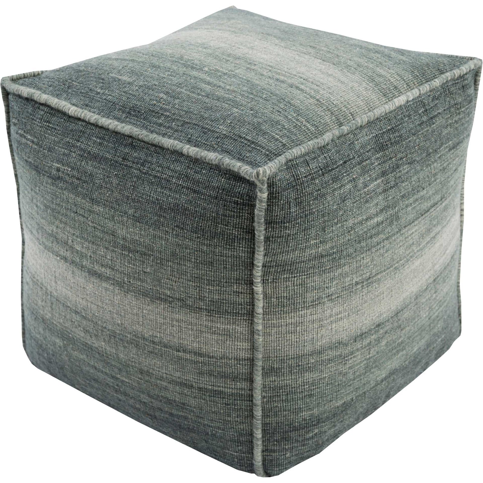 Charlee Pouf Light Gray/Sage/Dark Green