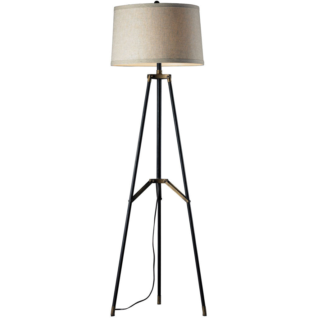 Langley Tripod Floor Lamp Black/Gold