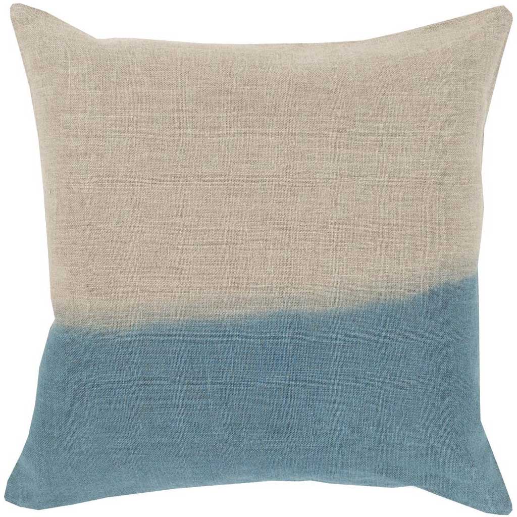 Dip Dyed Light Gray/Teal Pillow