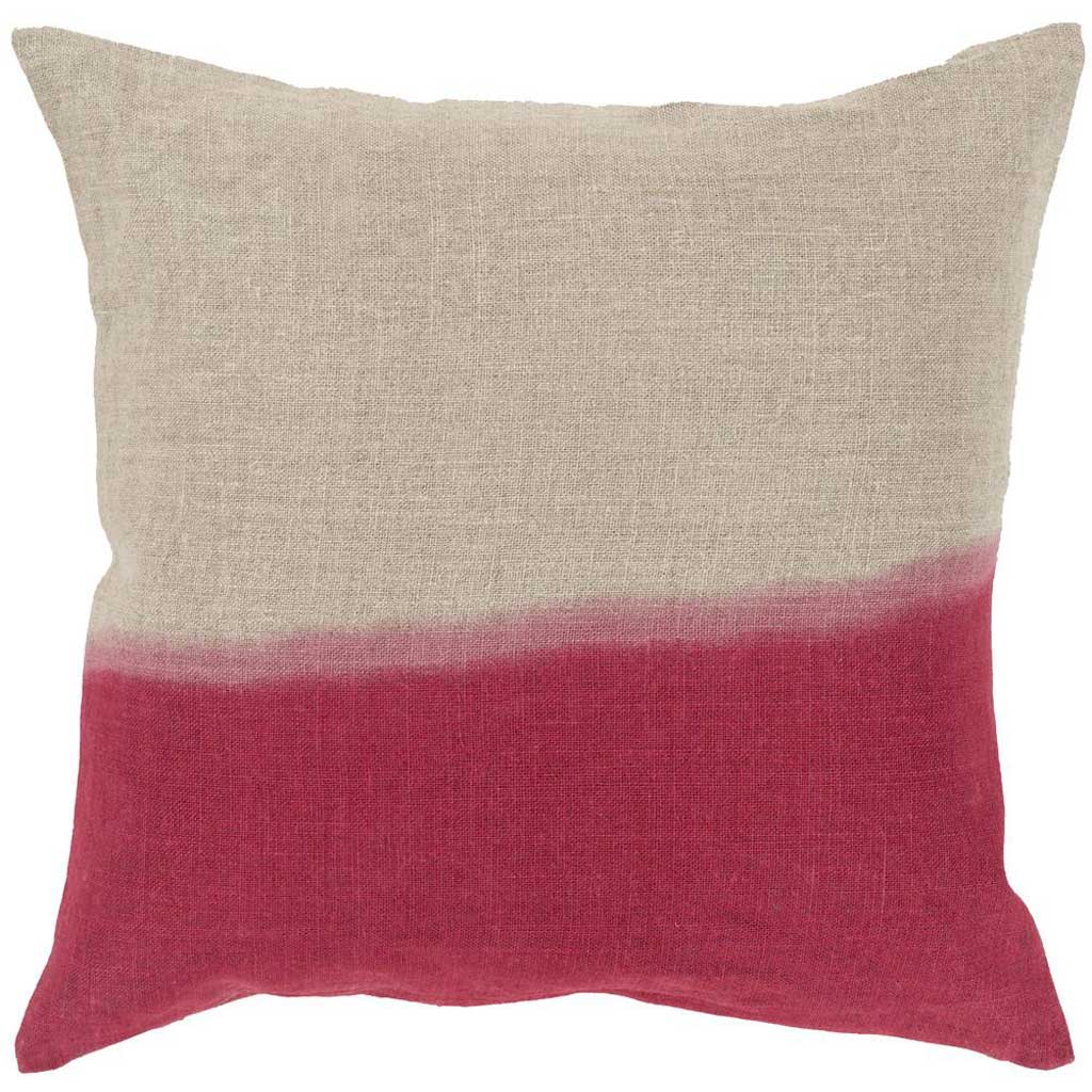 Dip Dyed Light Gray/Cherry Pillow