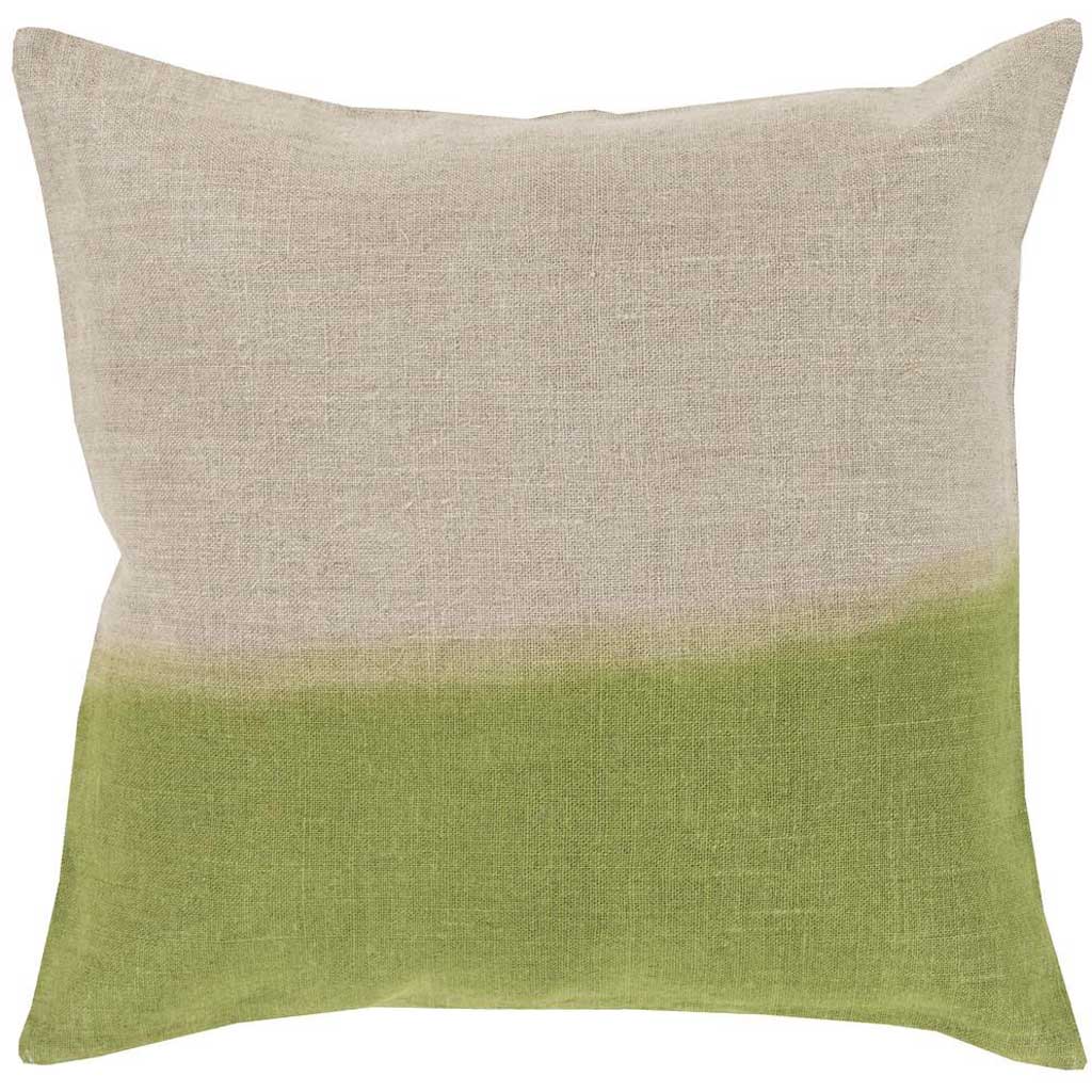 Dip Dyed Light Gray/Lime Pillow