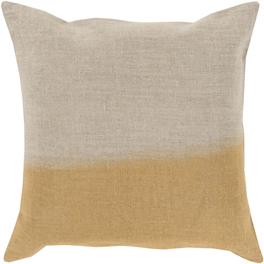 Dip Dyed Light Gray/Gold Pillow