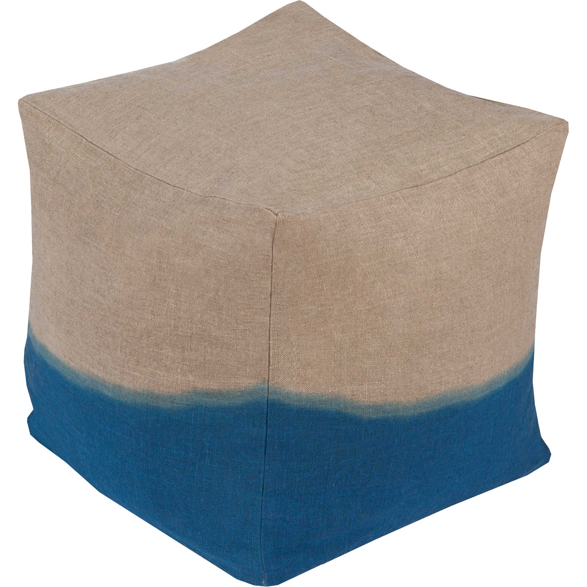 Dip Dyed Pouf Khaki/Dark Blue