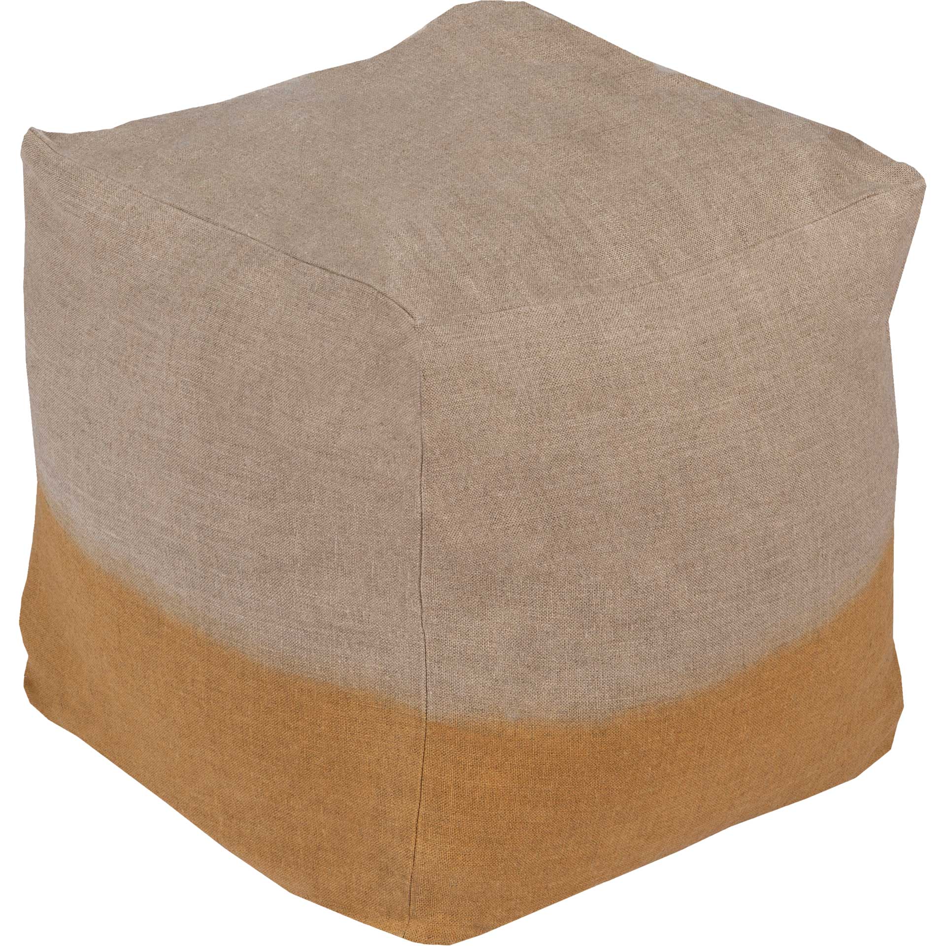 Dip Dyed Pouf Khaki/Tan