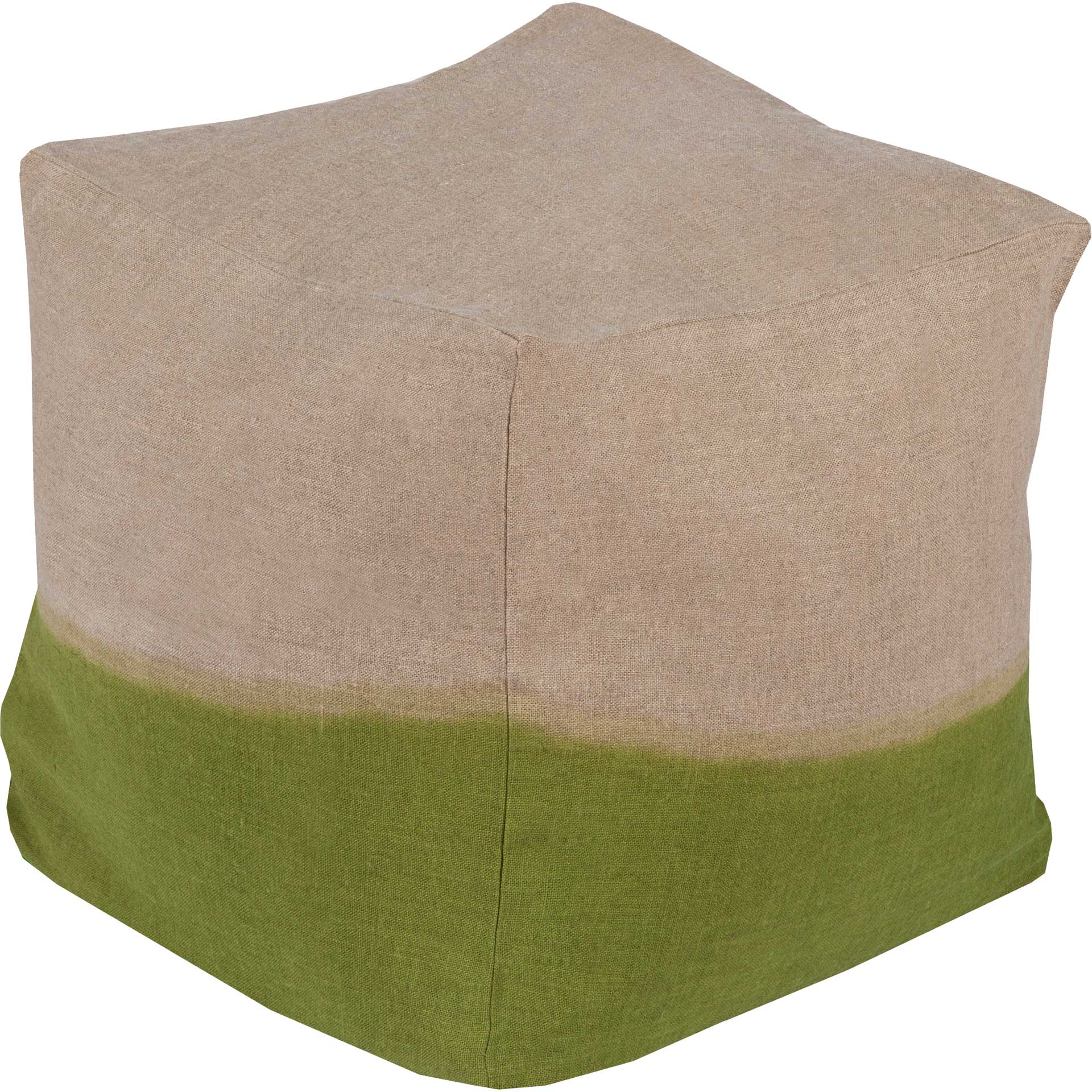 Dip Dyed Pouf Khaki/Grass Green