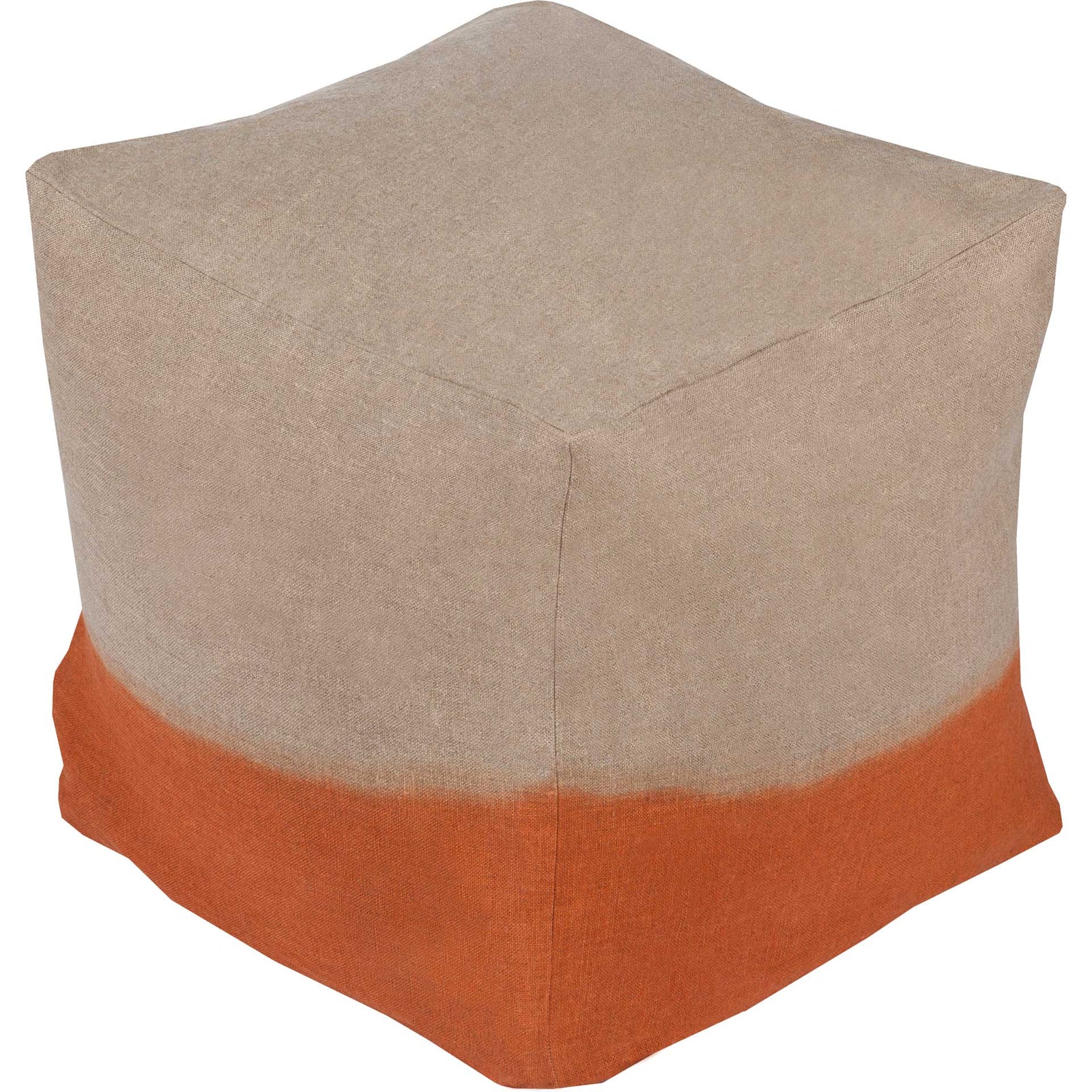 Dip Dyed Pouf Khaki/Burnt Orange