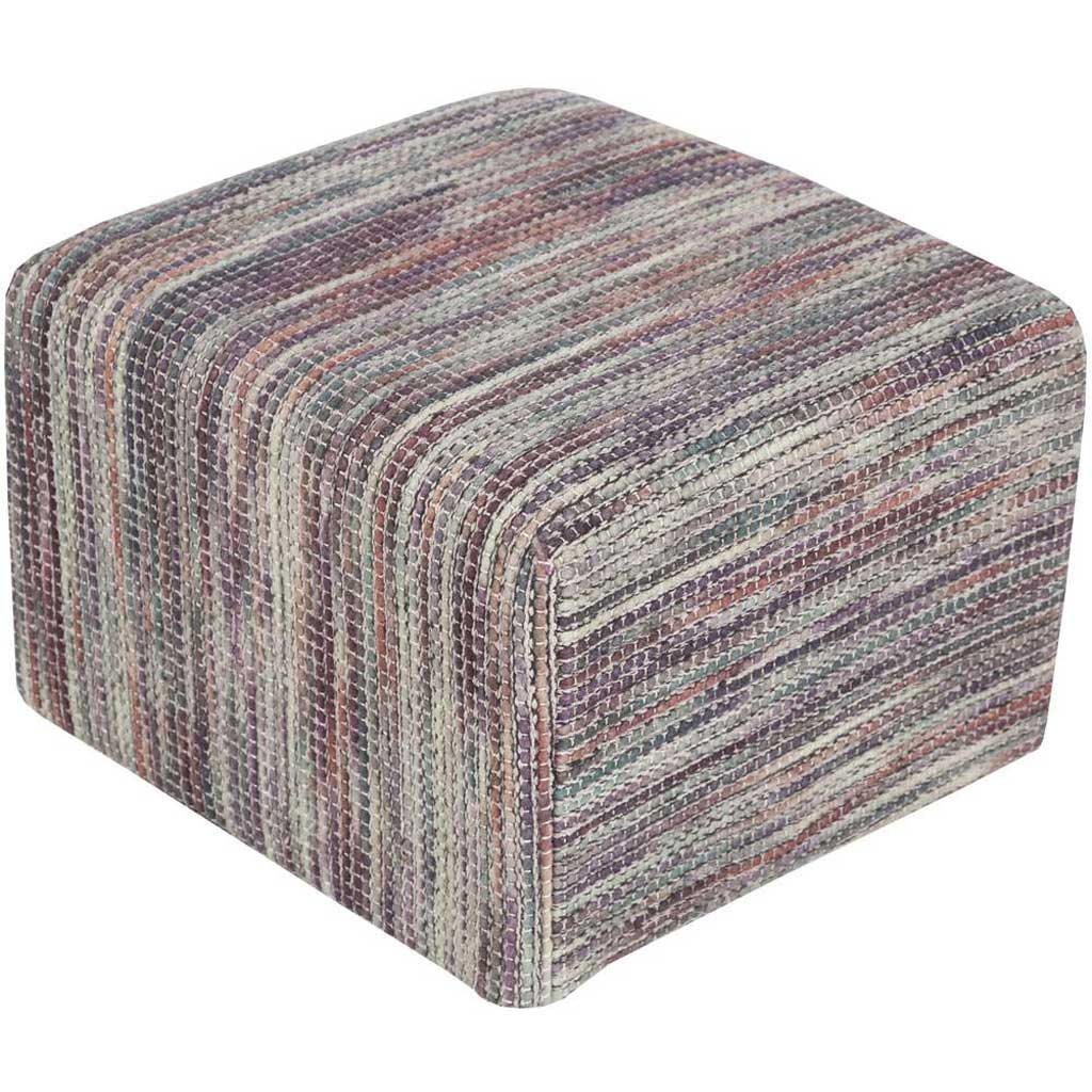 Dahlia Striped Vibrant Cube Pouf