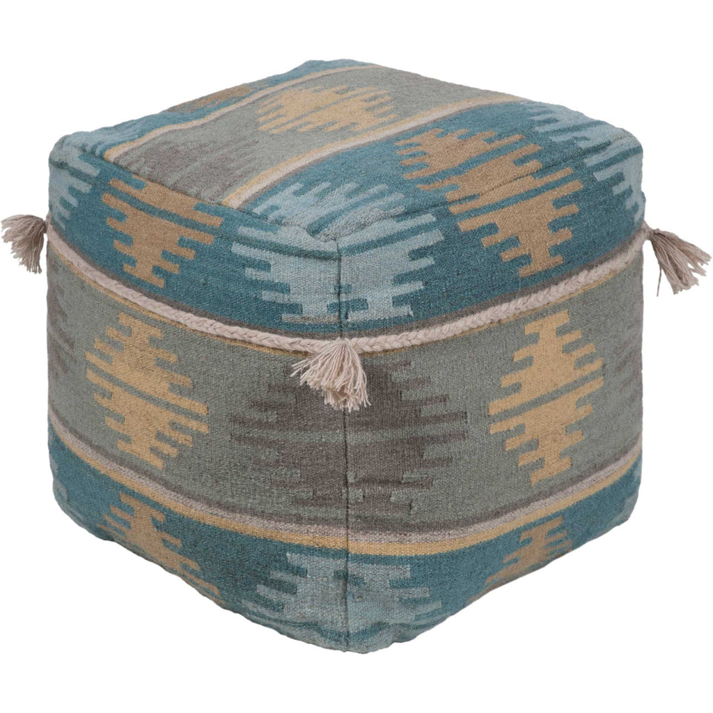 Abel Pouf Medium Gray/Sky Blue/Beige