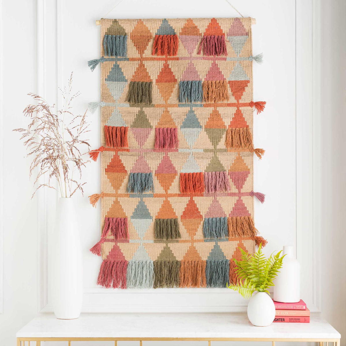 Abel Wall Hanging Khaki/Brick/Rose