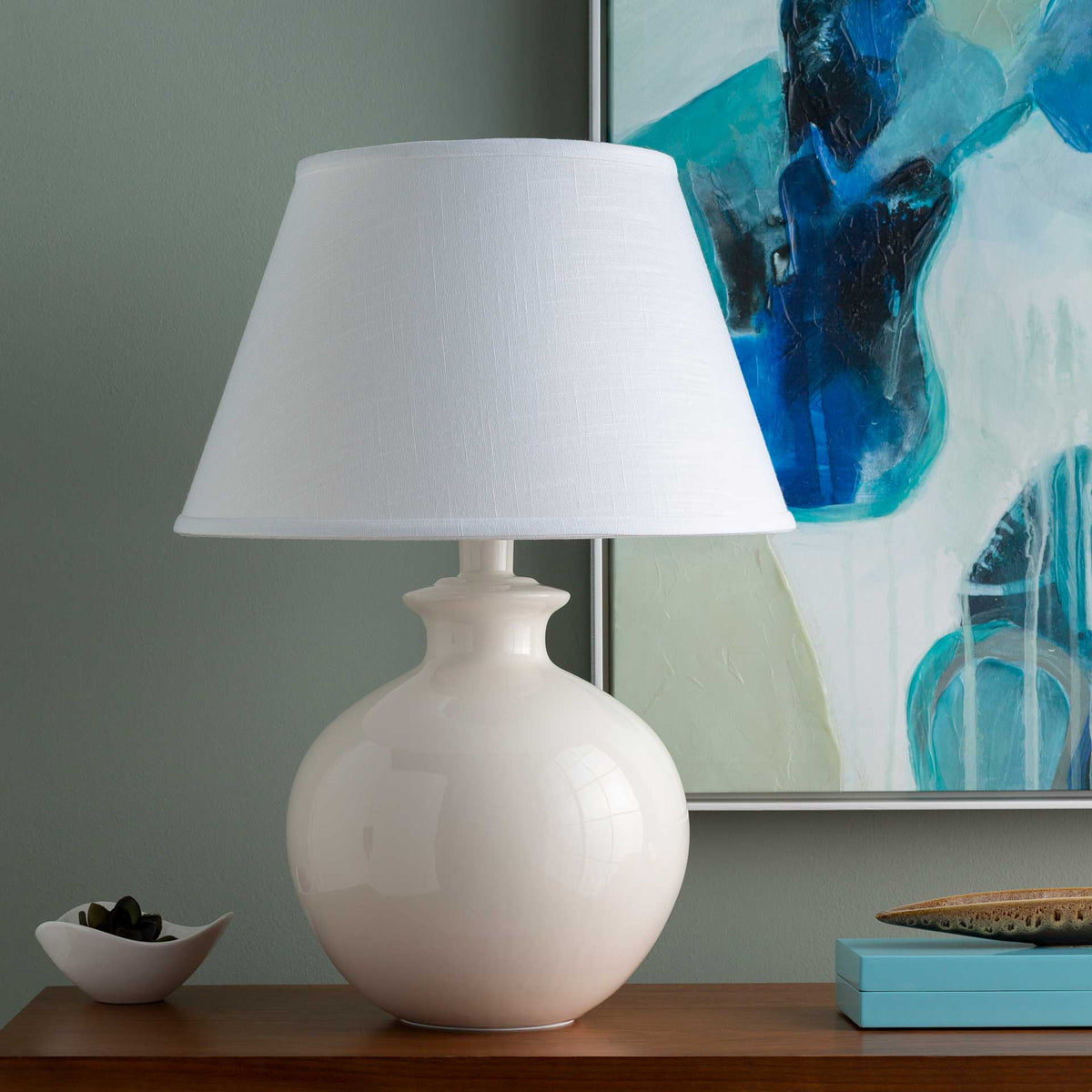 Delaney Table Lamp Ivory/White