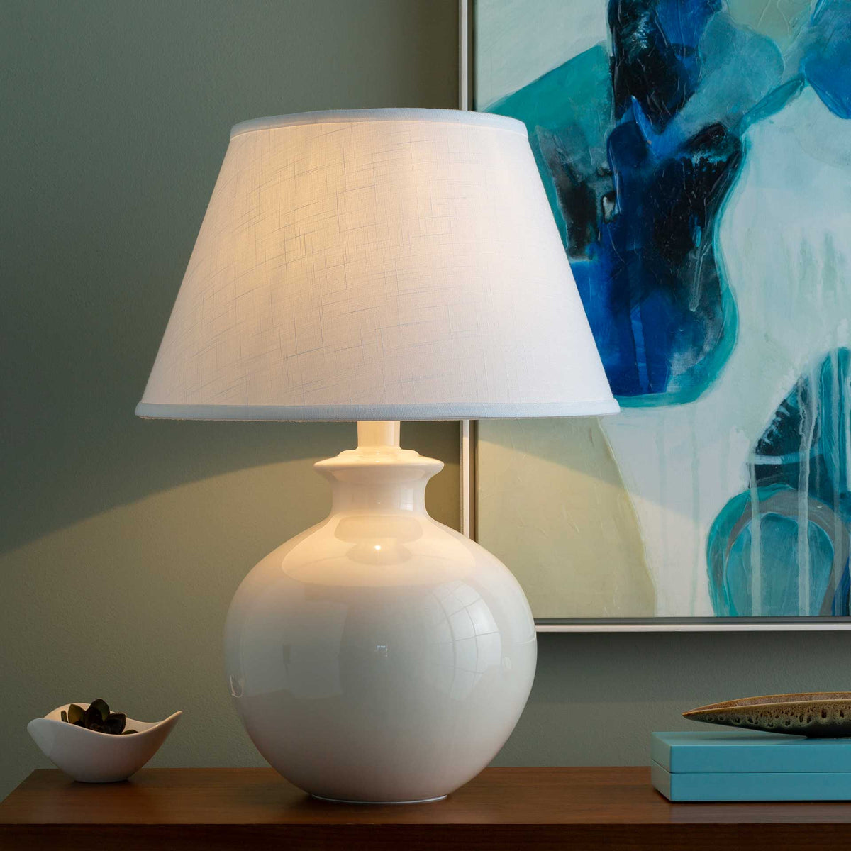 Delaney Table Lamp Ivory/White