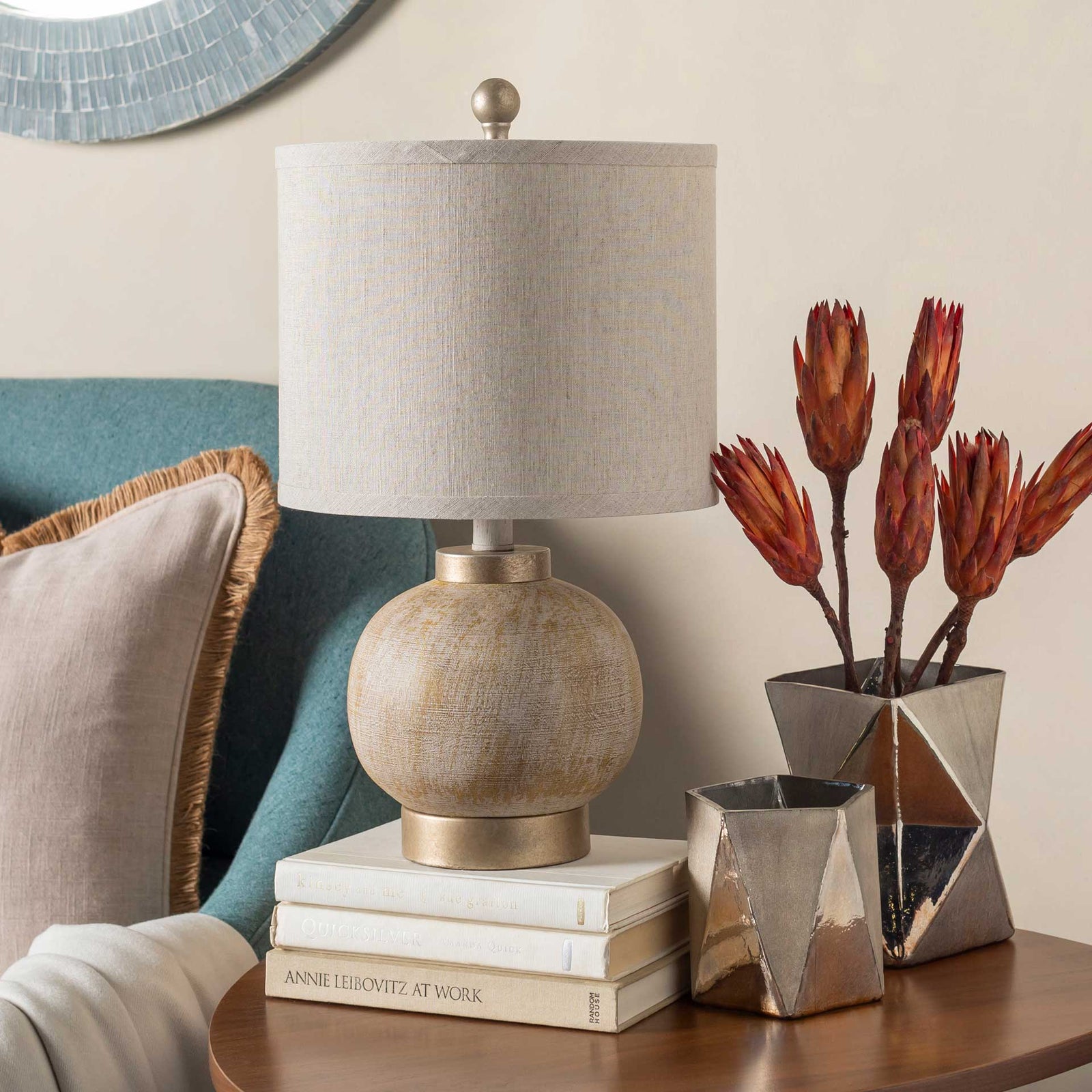 Denver Table Lamp Ivory/Tan/White