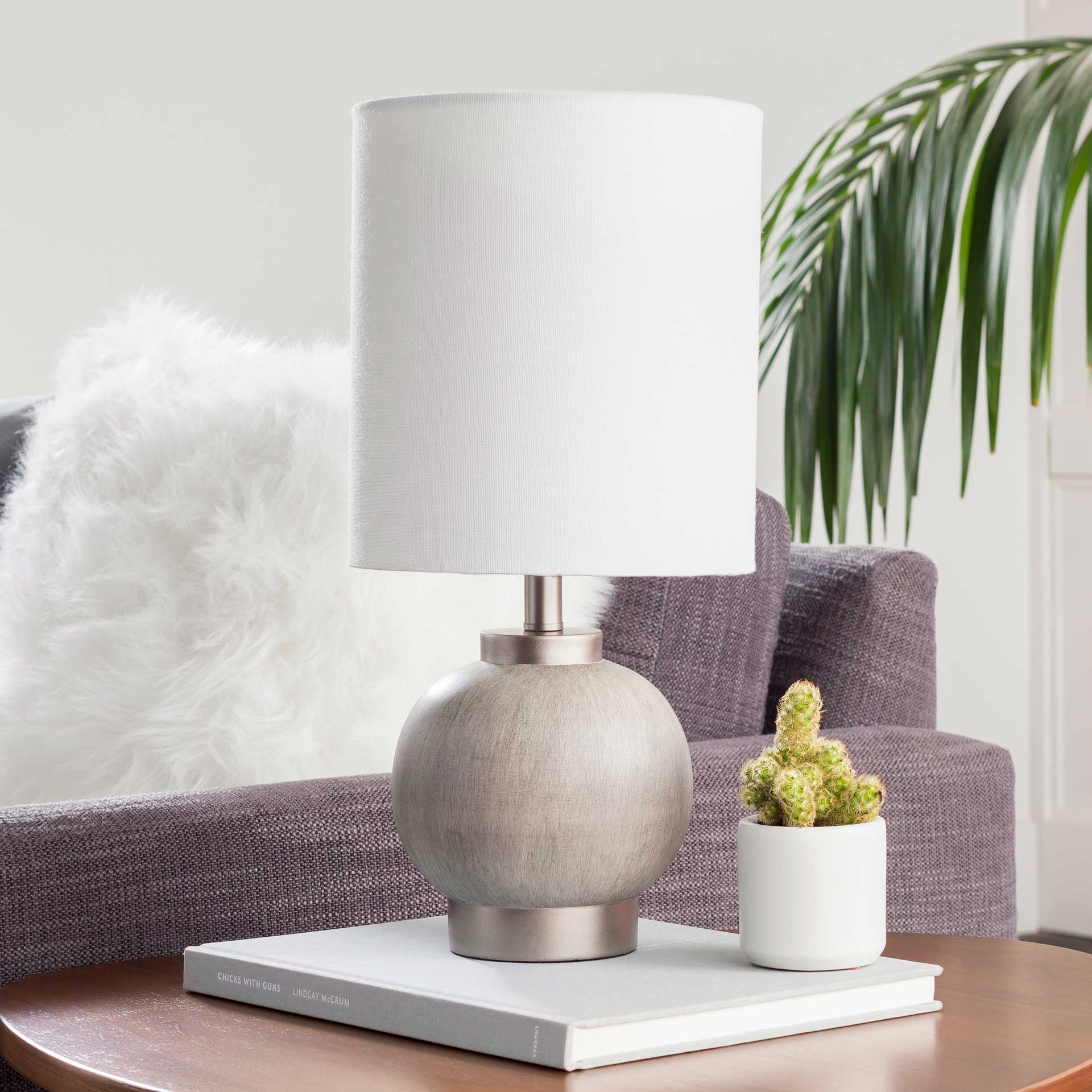 Denver Table Lamp Charcoal/White/Gray