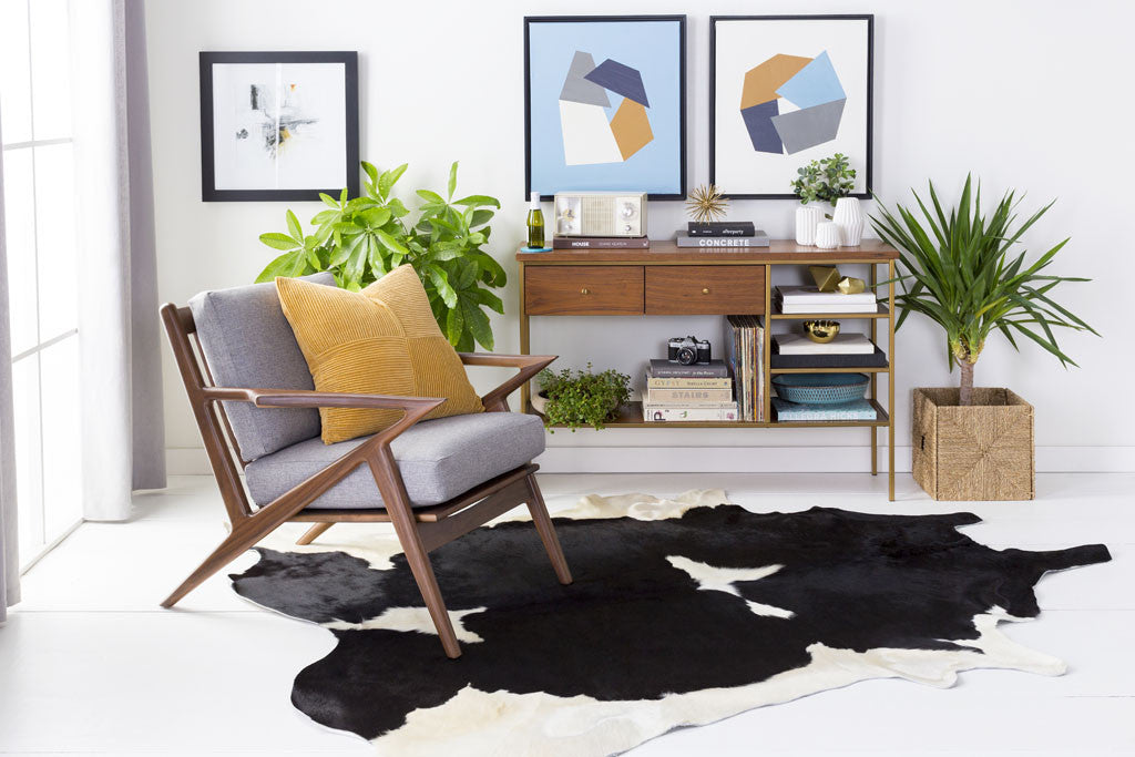 Duke Ivory/Black Cowhide Rug
