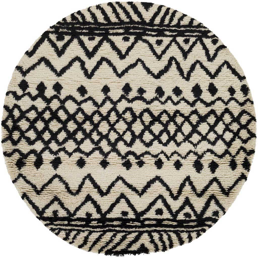 Dwell C Black/Ivory Round Rug - Froy.com