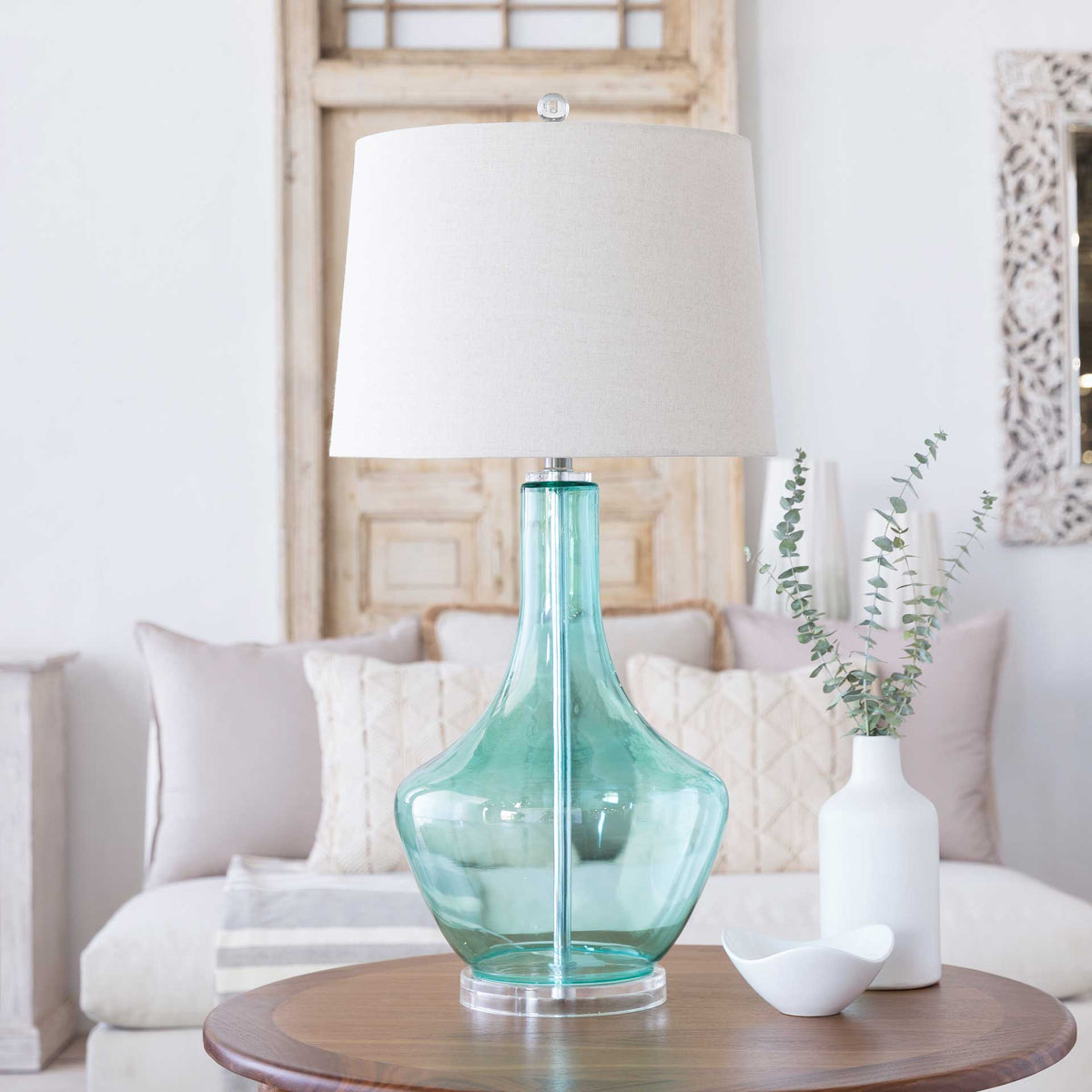 Eddie Table Lamp Ivory/Pale Blue/Aqua