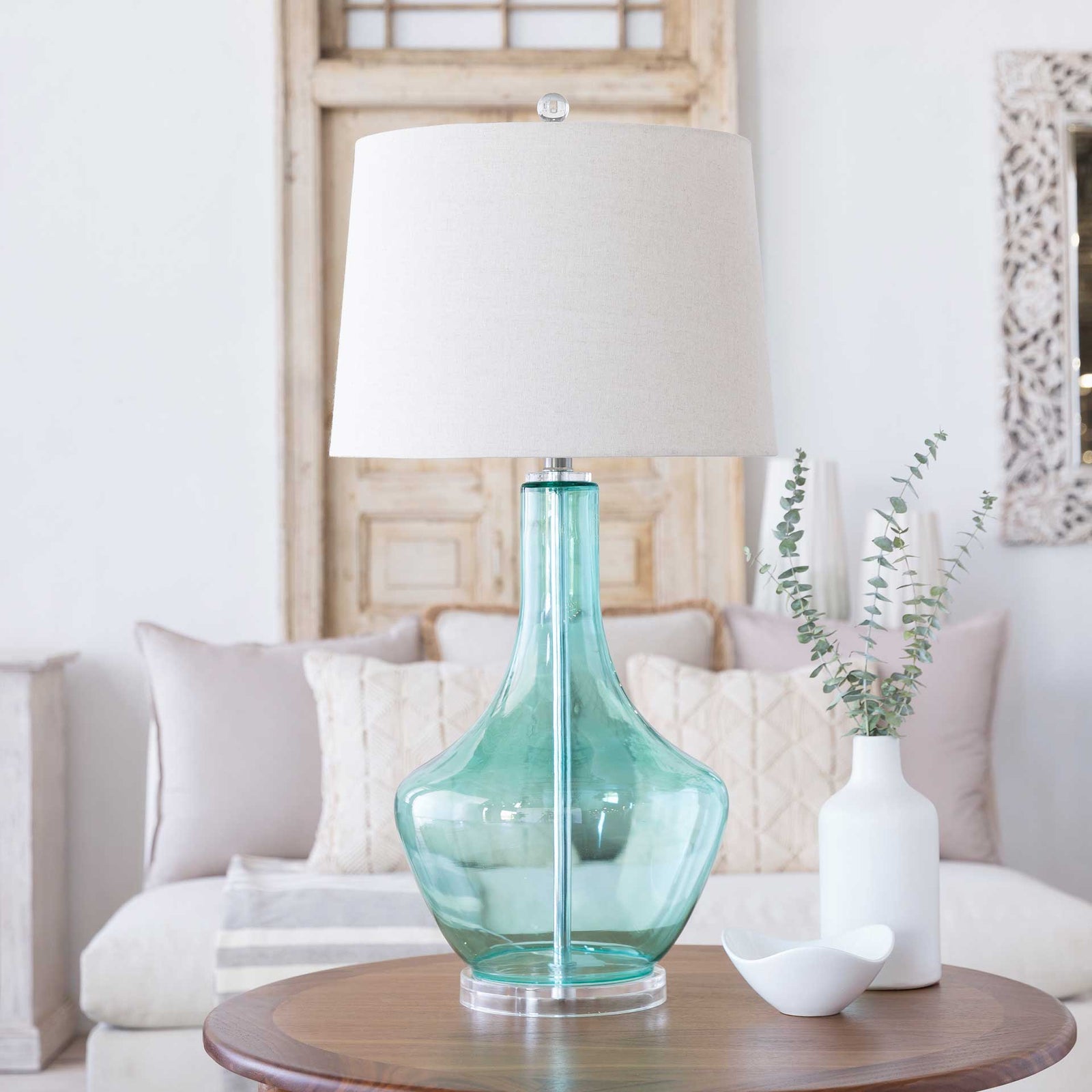 Eddie Table Lamp Ivory/Pale Blue/Aqua