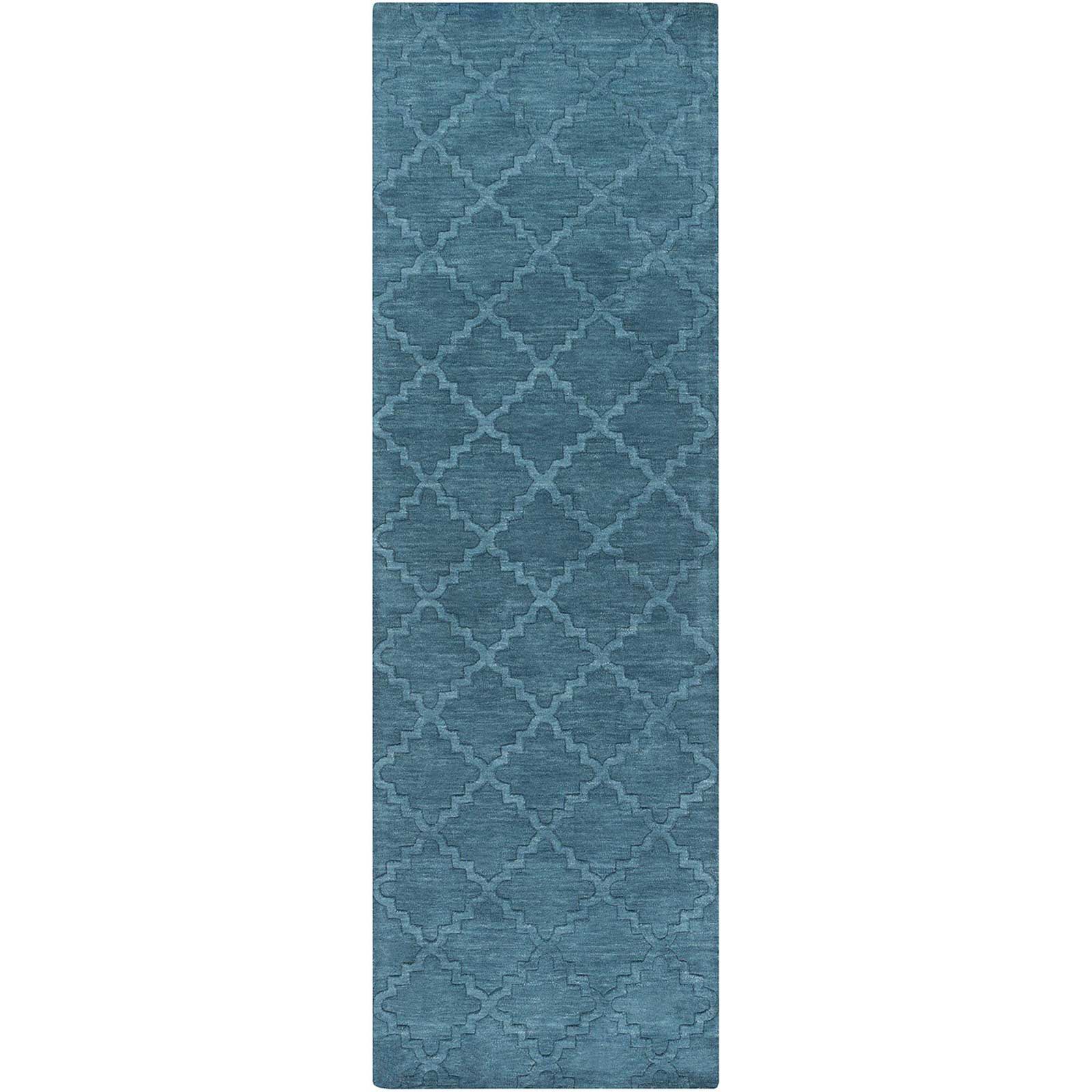 Etching Teal Runner Rug