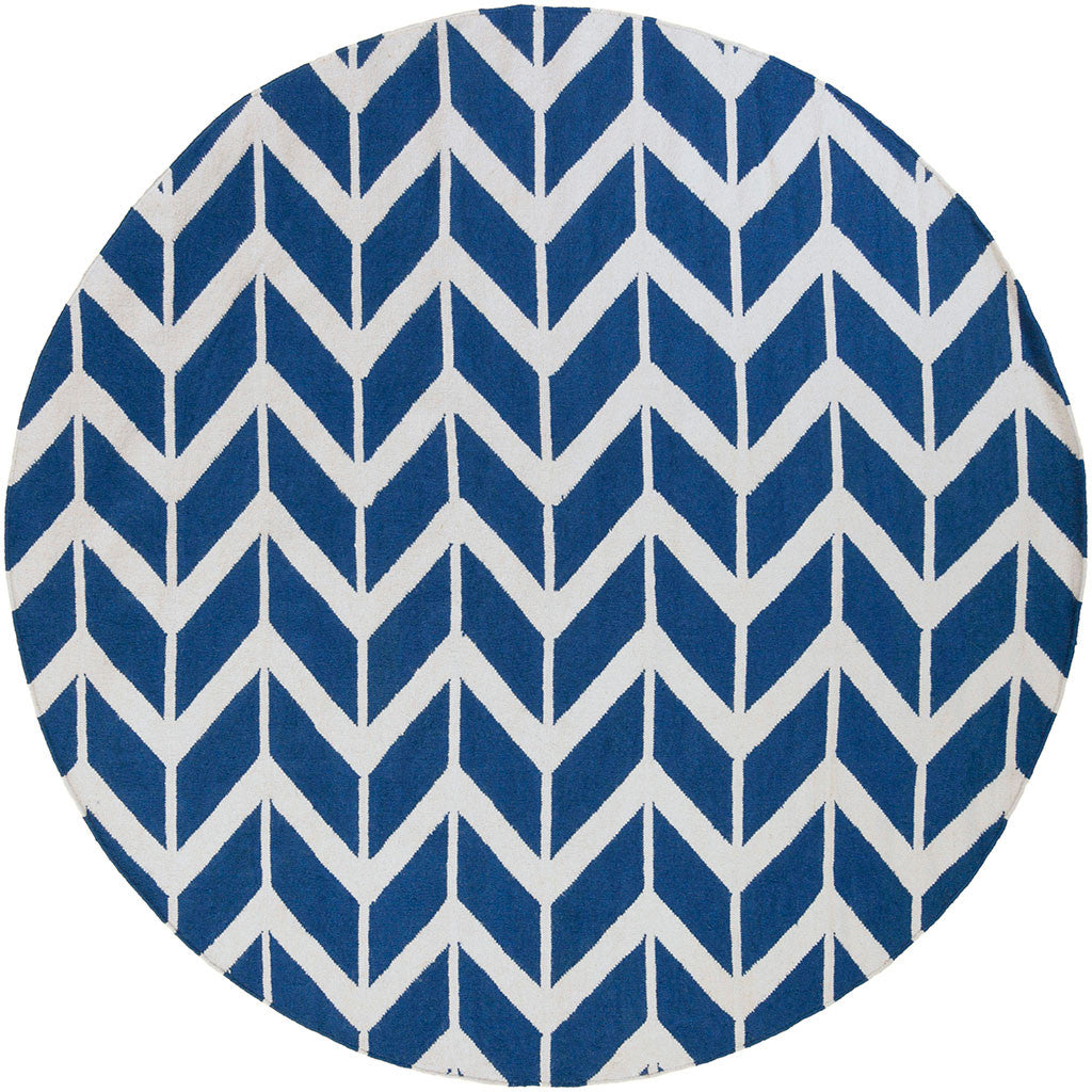Fallon Cobalt/Ivory Round Rug