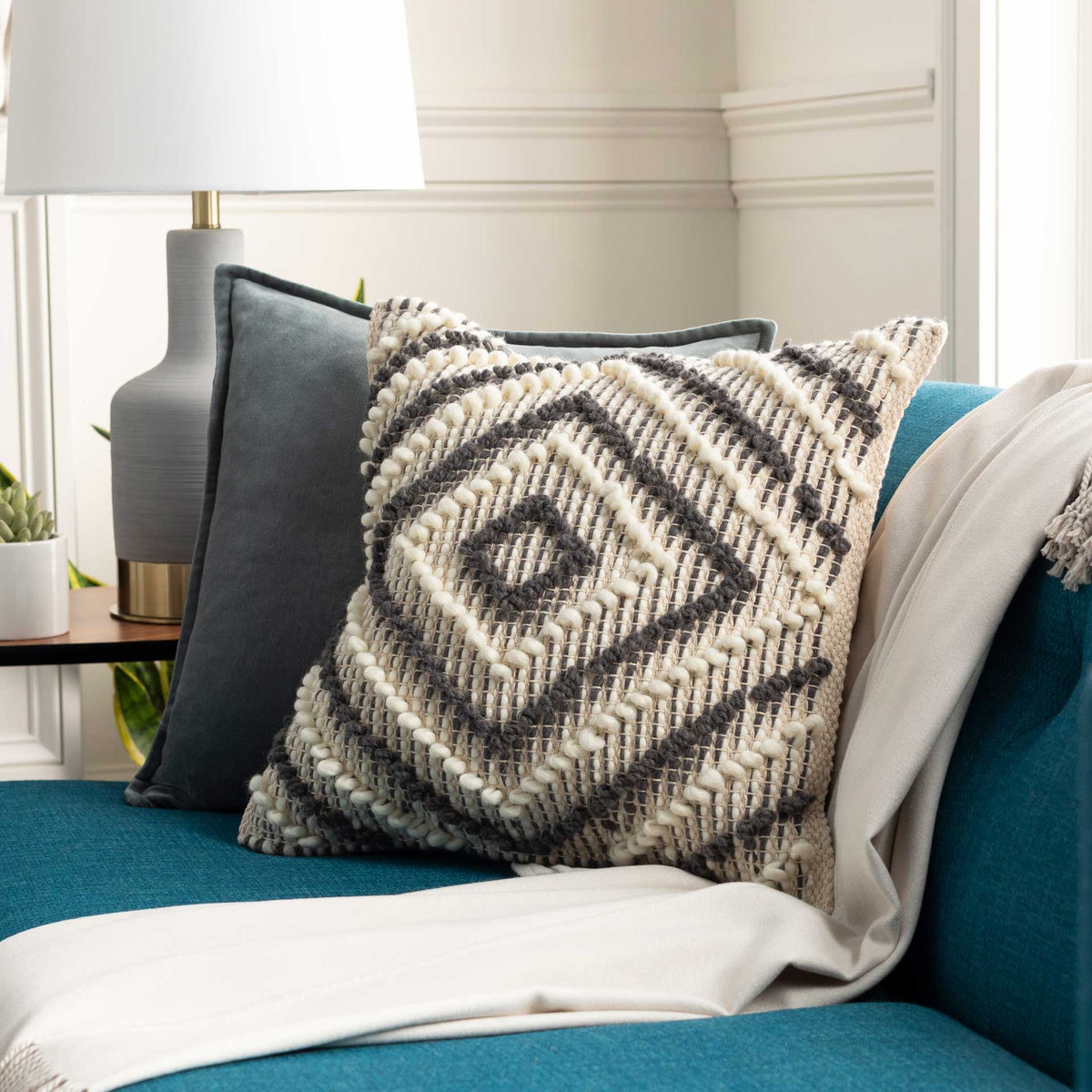 Faisal Pillow Cream/Khaki/Charcoal