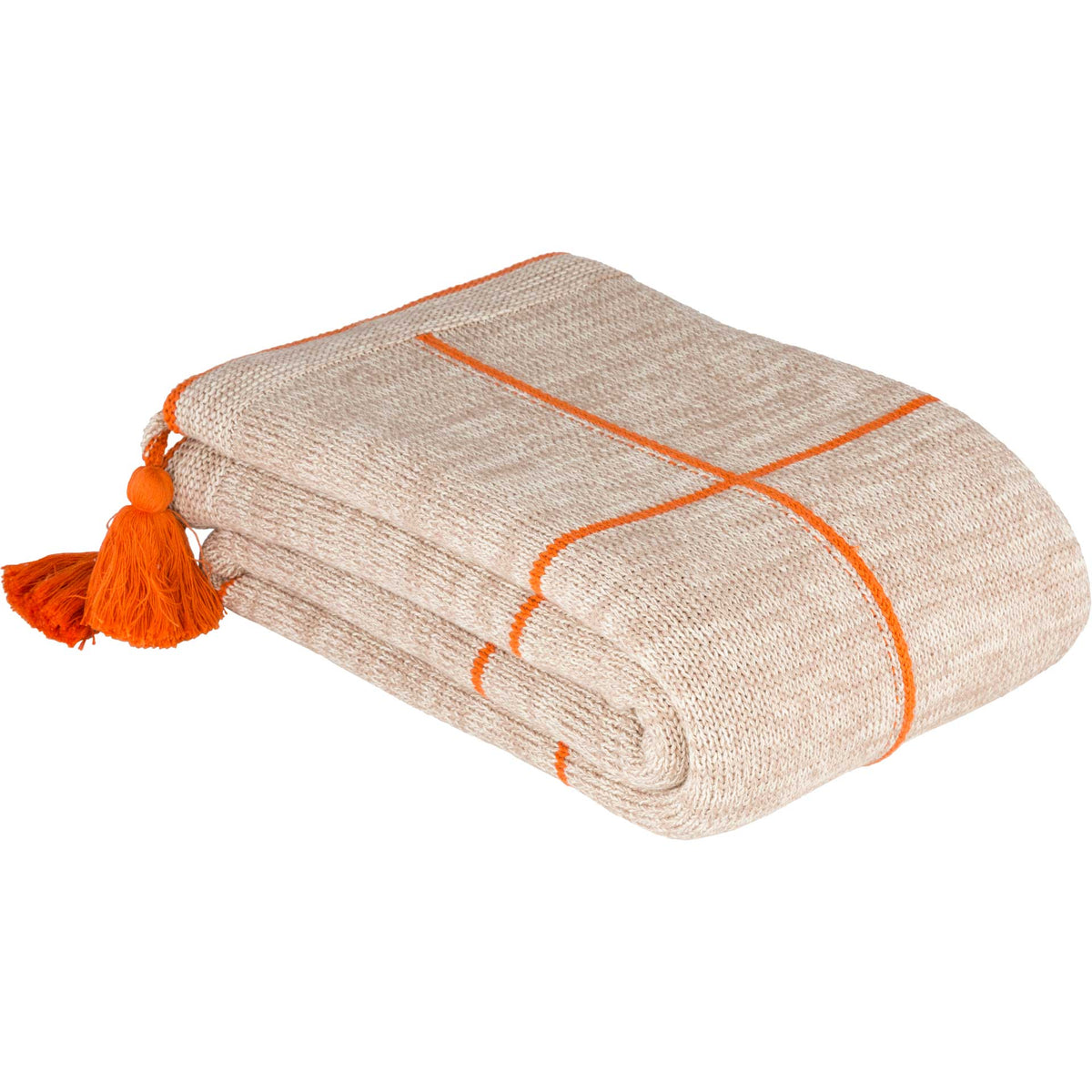 Fletcher Throw Burnt Orange/Camel/Ivory