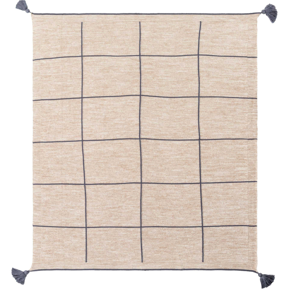 Fletcher Throw Denim/Camel/Ivory