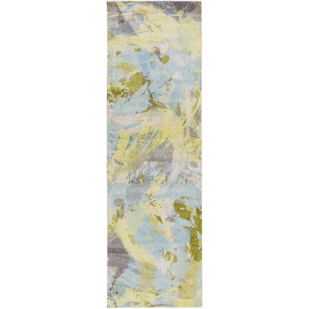 Felicity Sky Blue/Lime/Gray Runner Rug