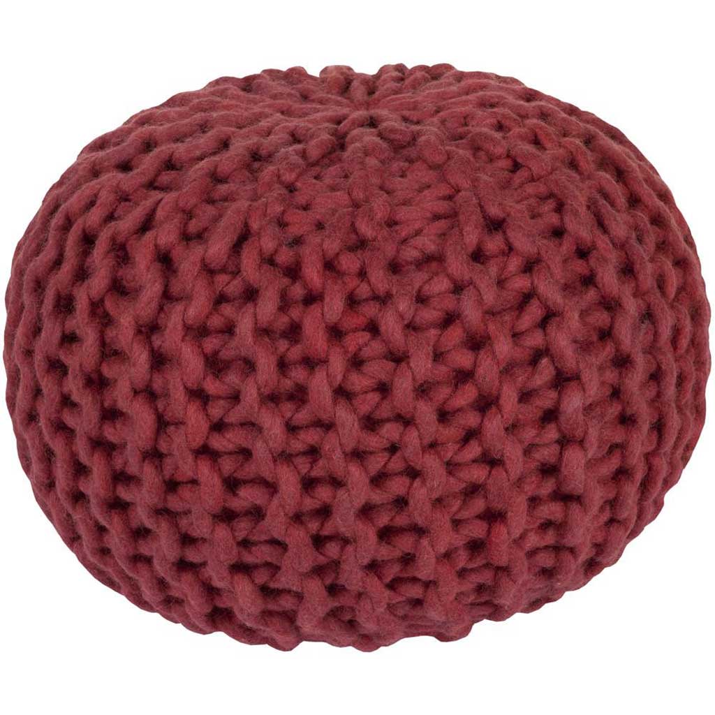 Fargo Solid Red Sphere Pouf