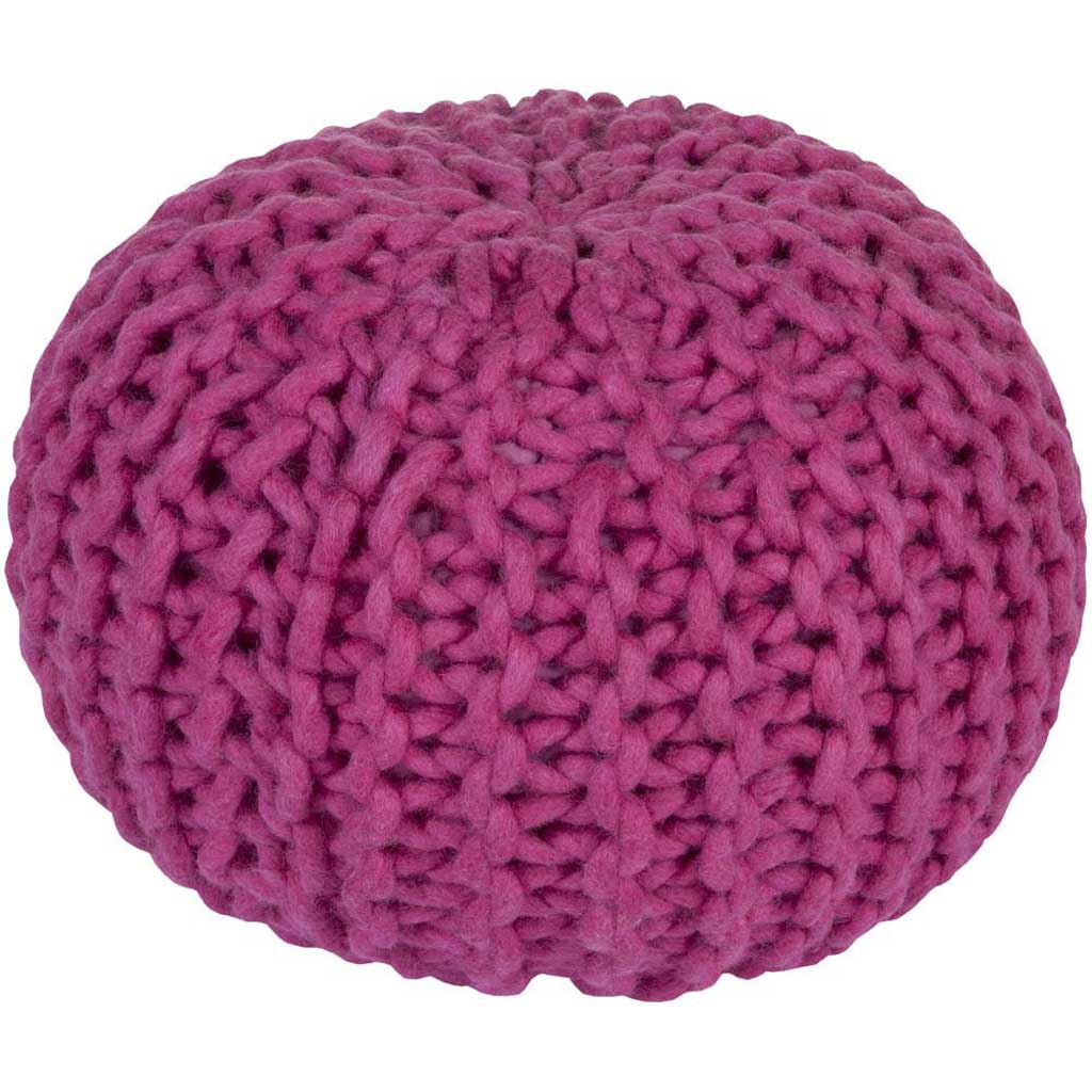 Fargo Solid Pink Sphere Pouf