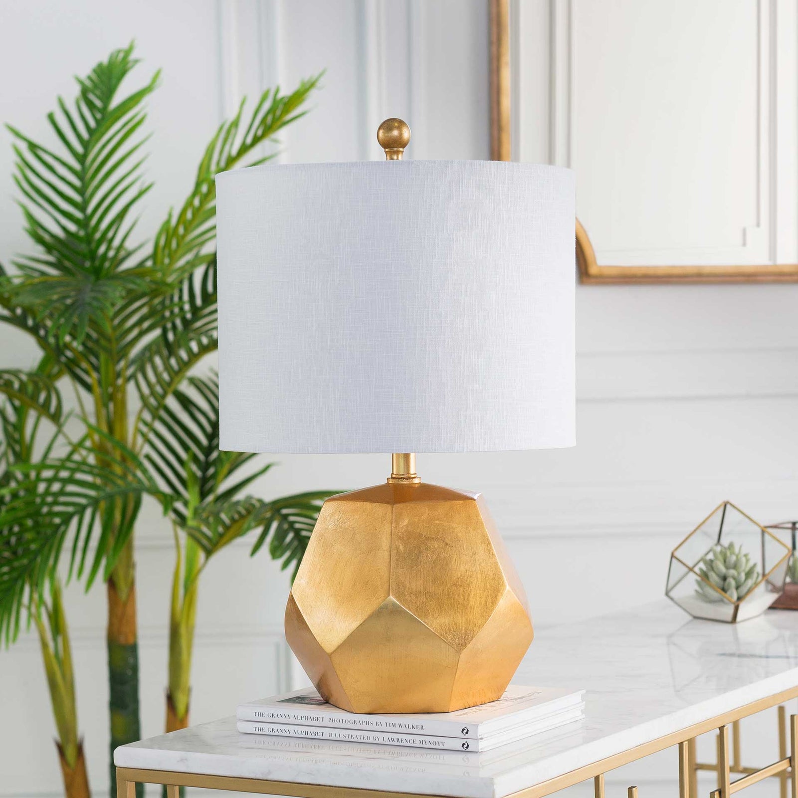 Finley Table Lamp White/Gold