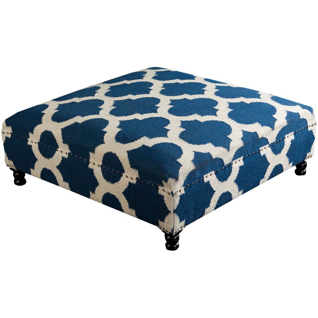 Sonoma Navy/Ivory Ottoman