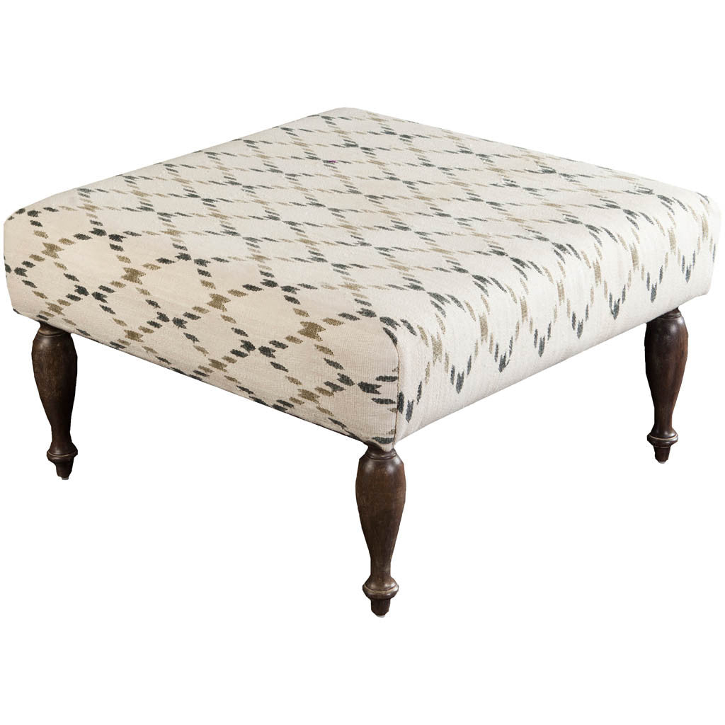Sonoma Ivory/Olive/Charcoal Ottoman