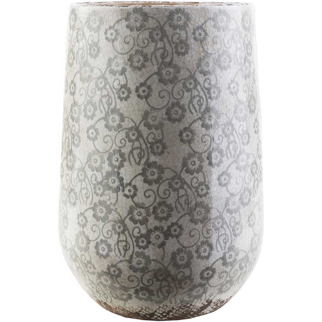 Flora Ceramic Table Vase Gray Medium