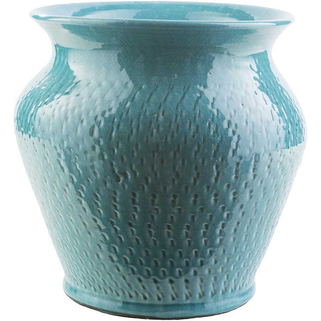 Fiesta Ceramic Pot Aqua Wide