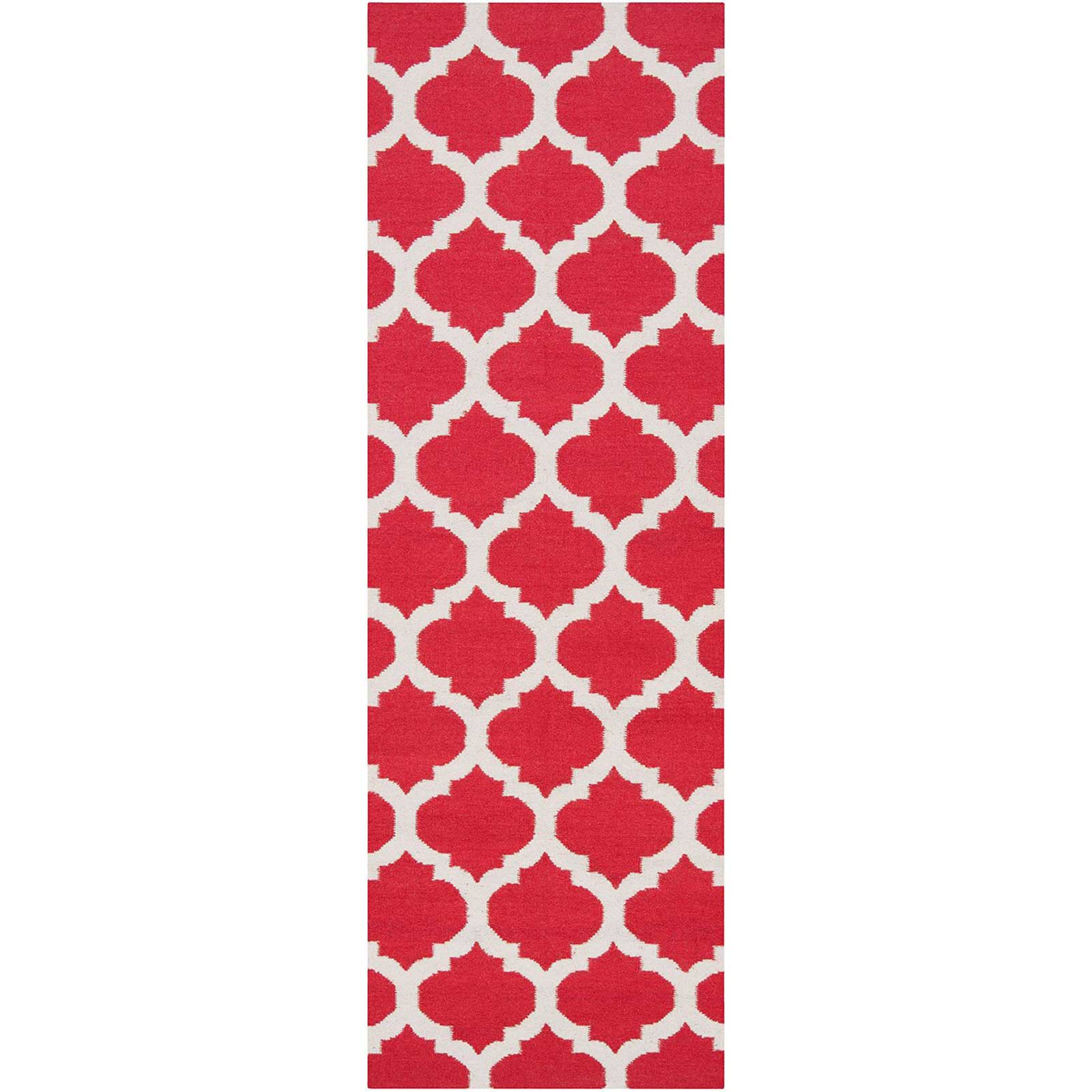 Frontier Lattice Cherry/Gray Runner Rug
