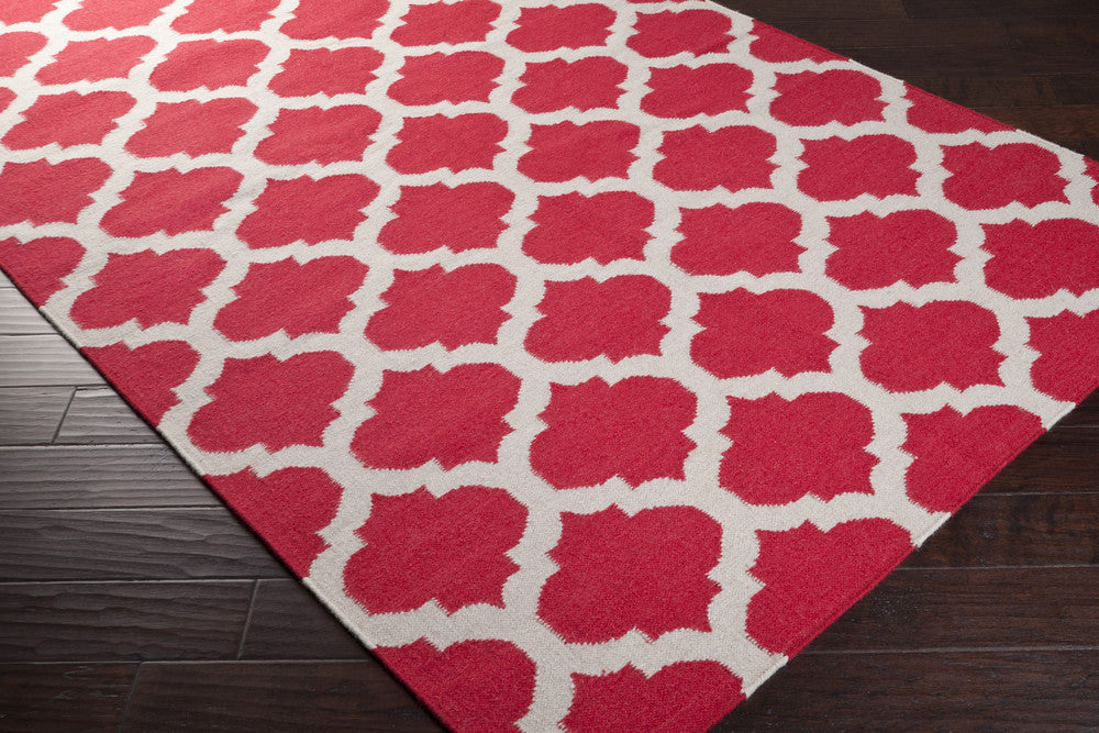 Frontier Lattice Cherry/Gray Area Rug