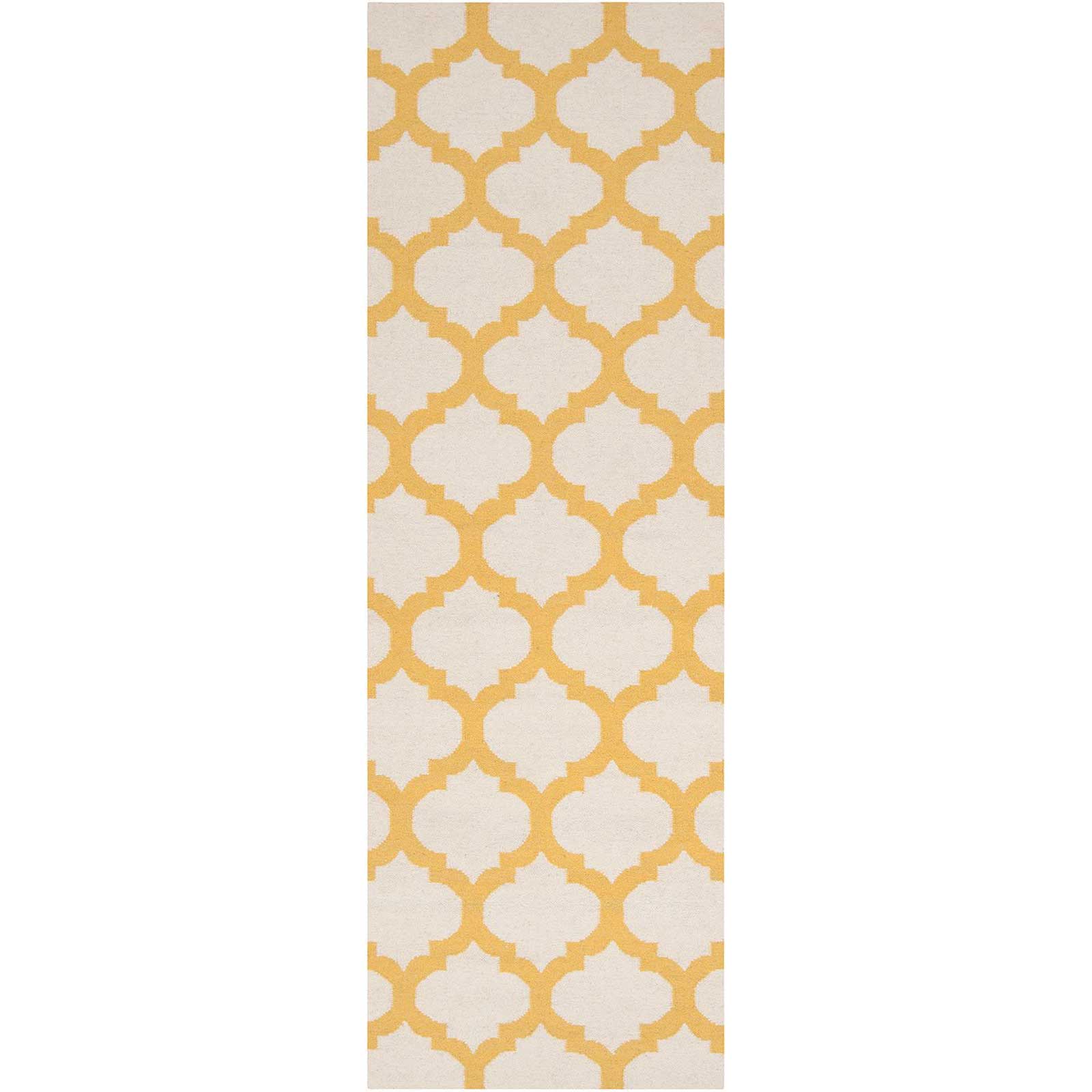 Frontier Lattice Ivory/Gold Runner Rug