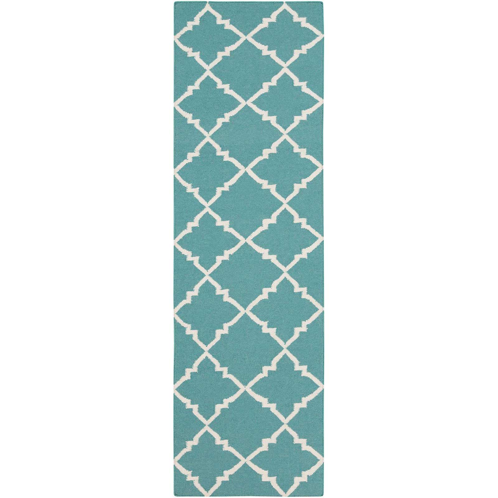 Frontier Diamond Teal/Ivory Runner Rug