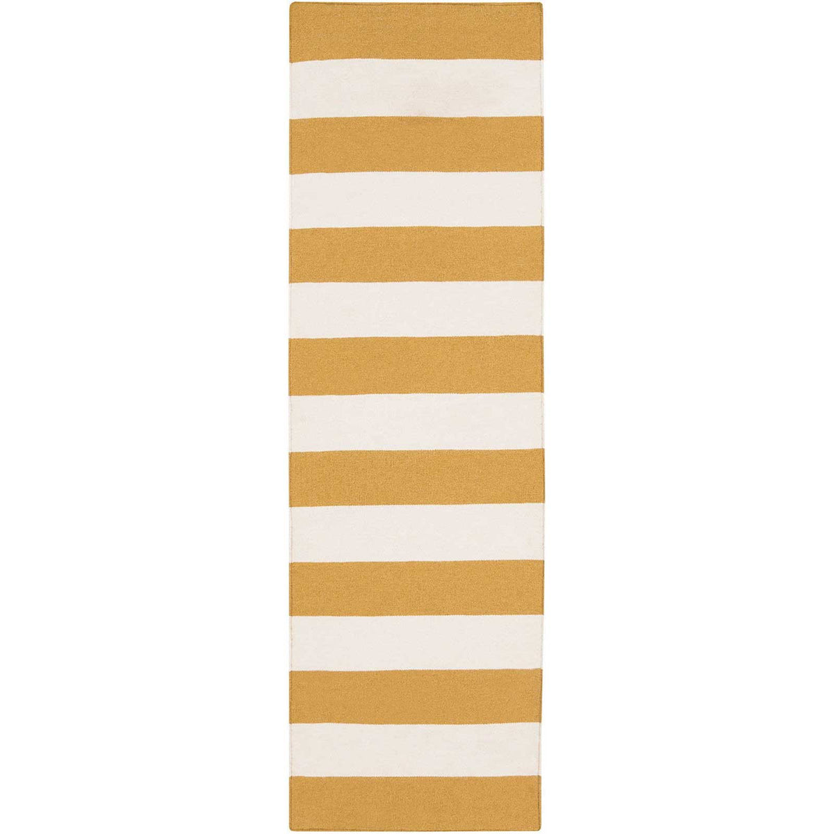 Frontier Striped Ivory/Gold Runner Rug