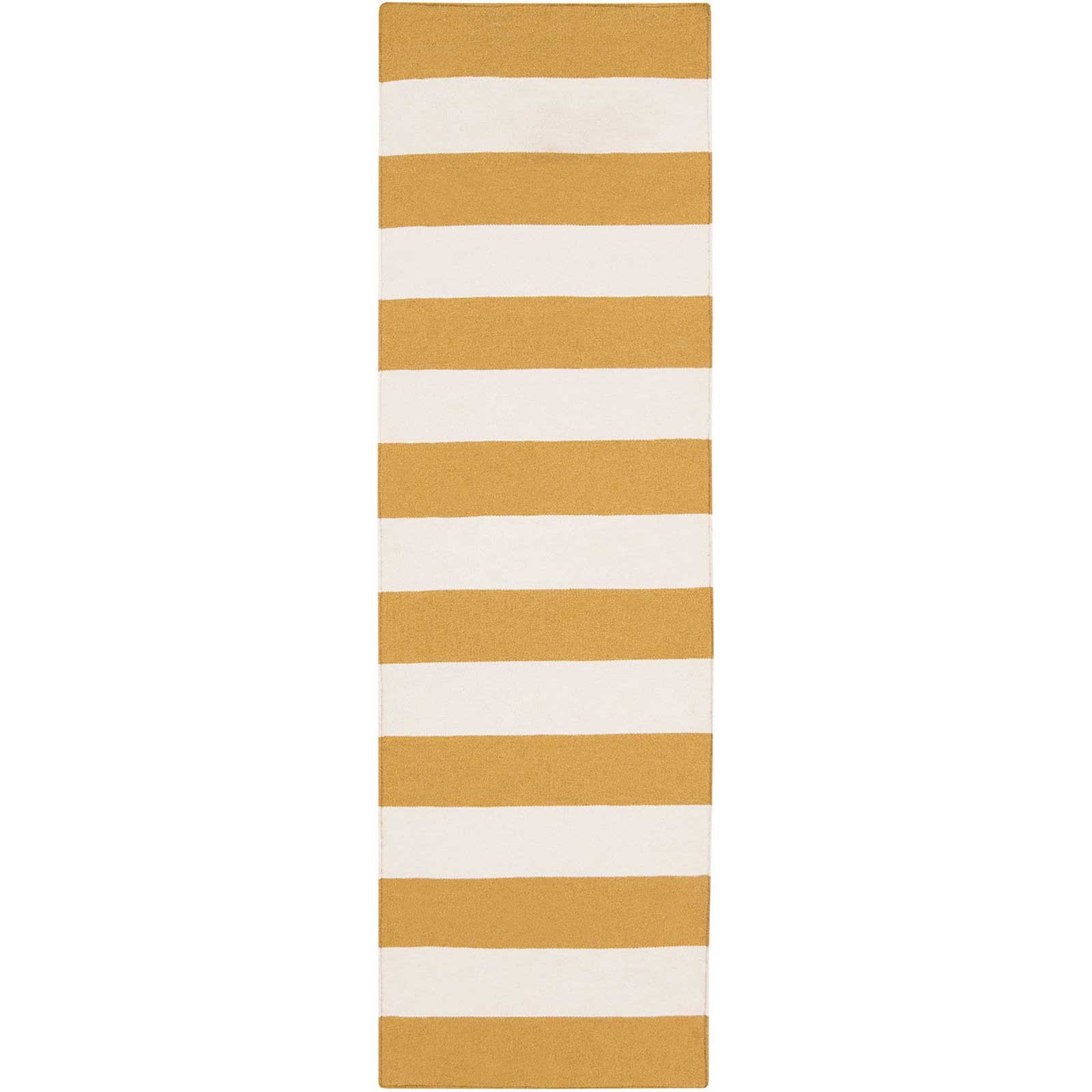 Frontier Striped Ivory/Gold Runner Rug