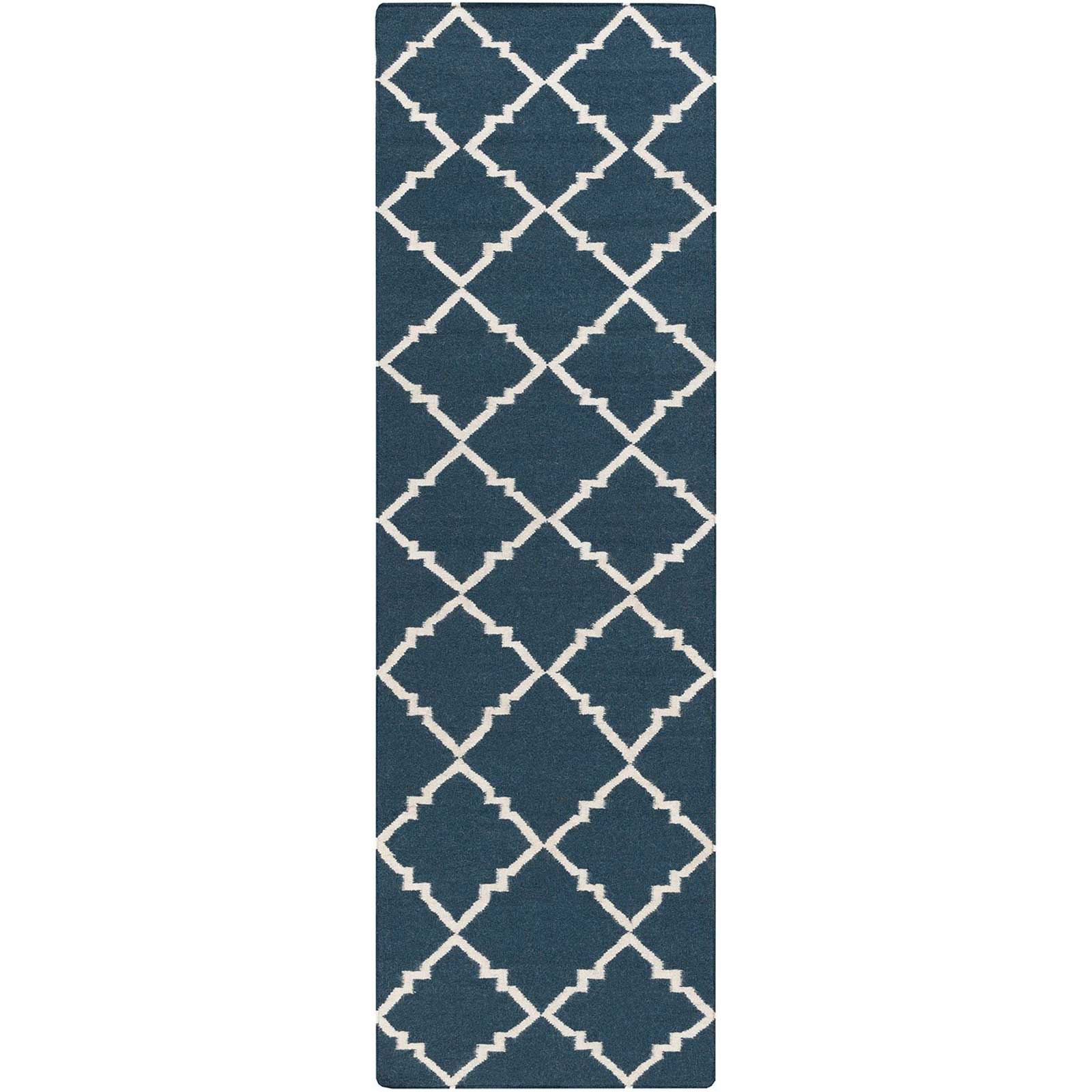 Frontier Diamond Navy/Ivory Runner Rug