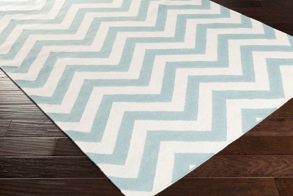 Frontier Chevron Teal/Ivory Area Rug