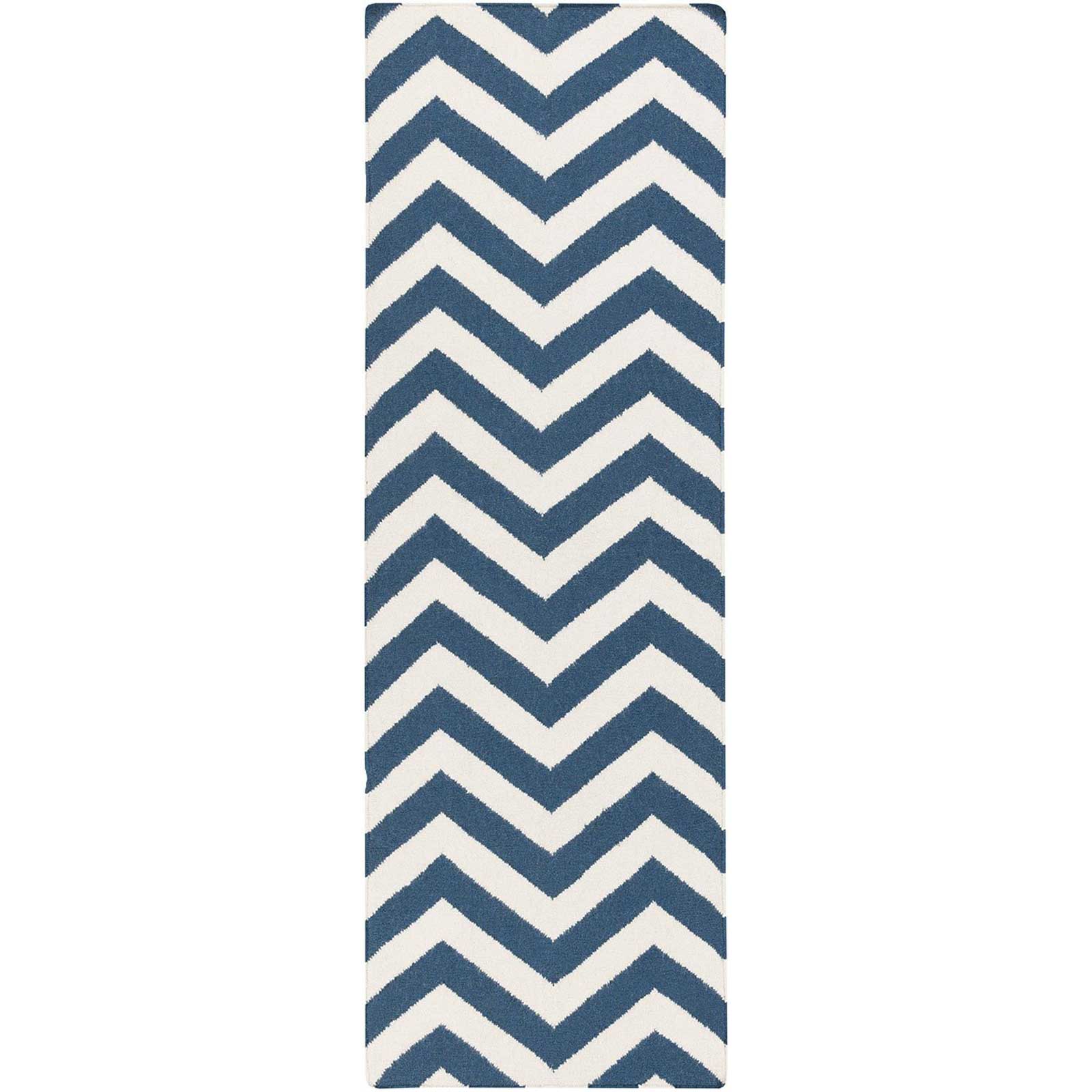 Frontier Chevron Navy/Ivory Runner Rug