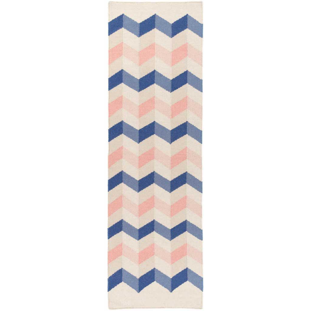 Frontier Salmon/Navy Runner Rug